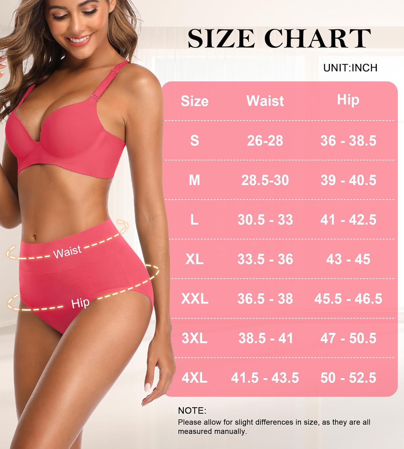 Womens Mid High Waisted Cotton Underwear Breathable Briefs Panties 5 Pack - Image 7