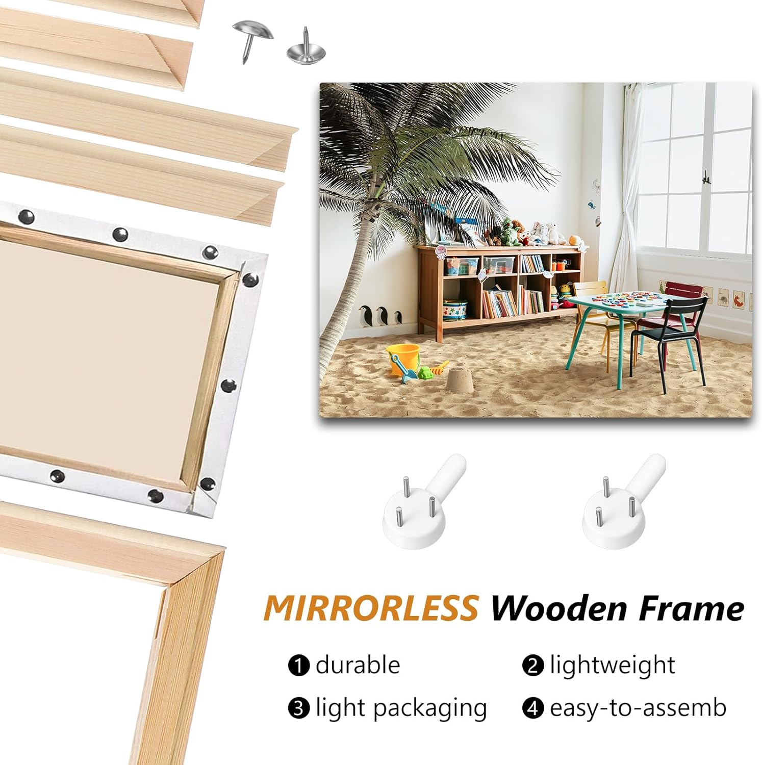 Yuanan 8 Set Canvas Stretcher Bars, 4 Sizes Canvas Frame Easy to Assemble DIY Sturdy Stretchers Frame DIY Canva Frames for Arts, Oil Paintings, Paint by Numbers & Posters-(20/25/30/35/40cm)
