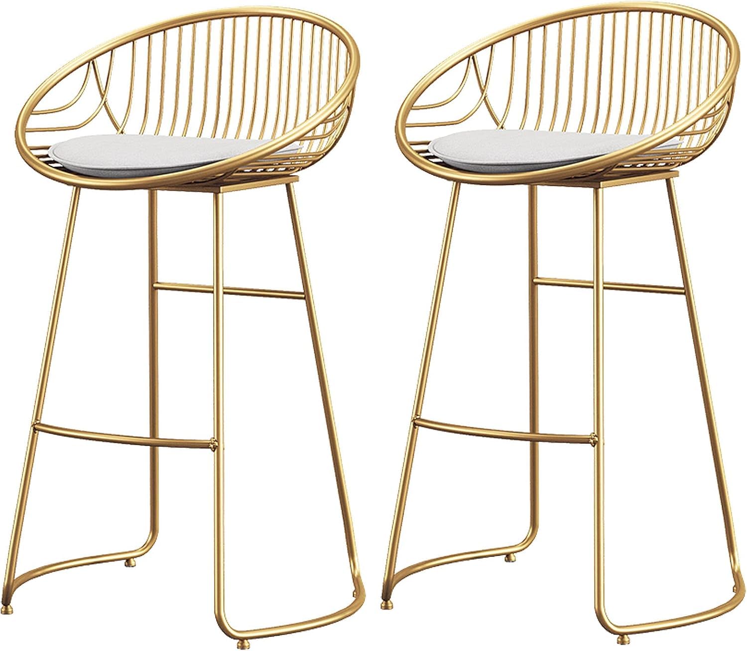 Tabourets de bar blancs design moderne 75cm avec assise similicuir