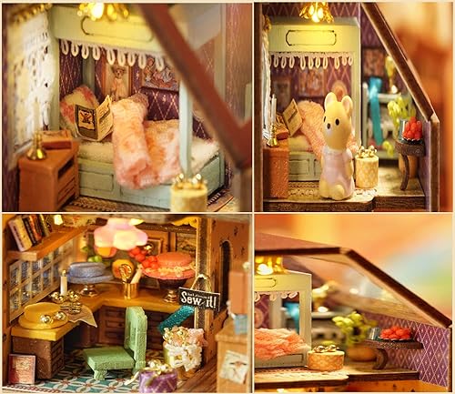 Miniatura 3 de Kit de casa en miniatura, kit de casa de muñecas para manualidades, kit de casa modelo para adultos para construir, el mejor regalo para ella