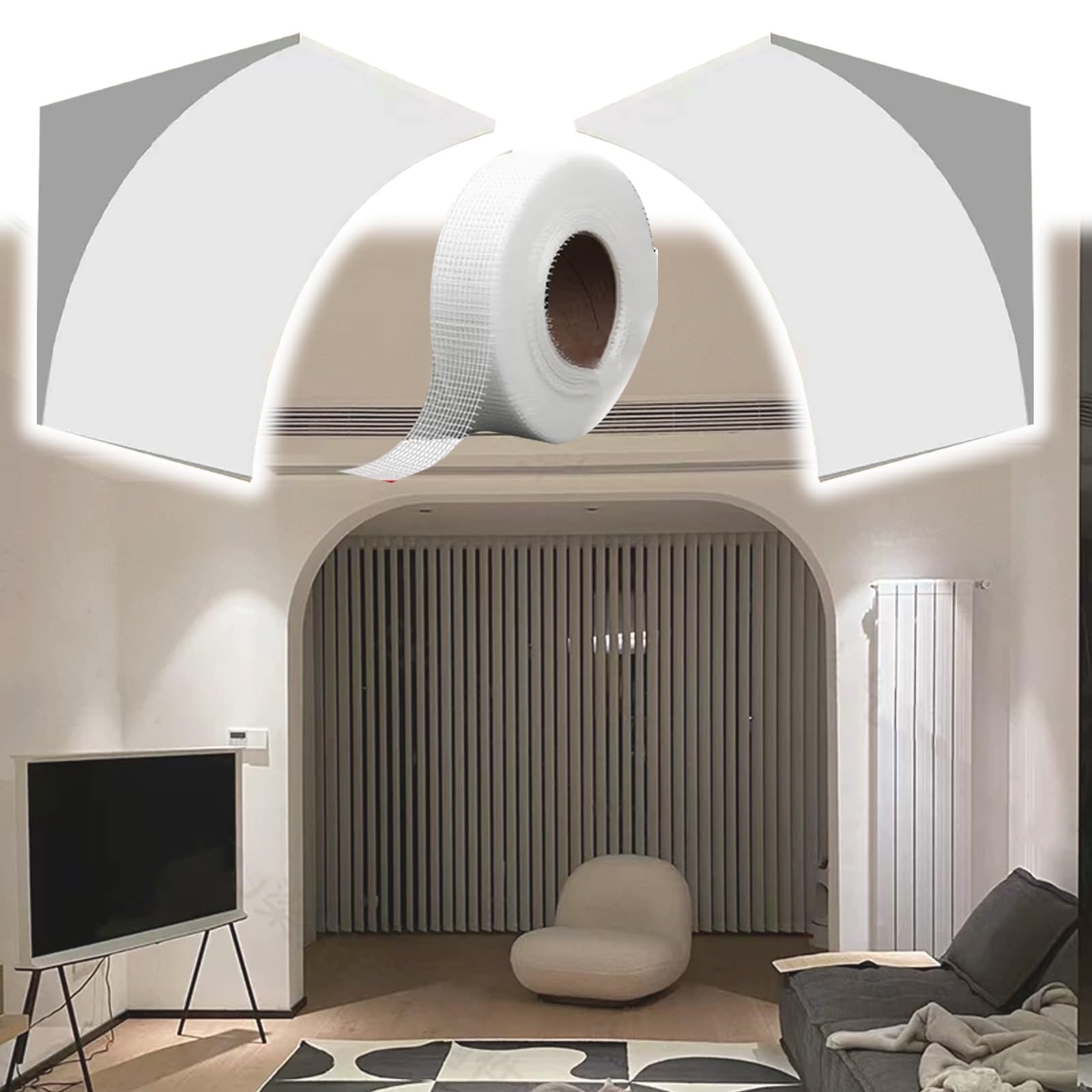 Kit de arco de puerta de espuma EPS, moldeado de medio círculo precurvado con esquinas redondas, corte sin romperse, alternativa ligera al yeso para una fácil instalación