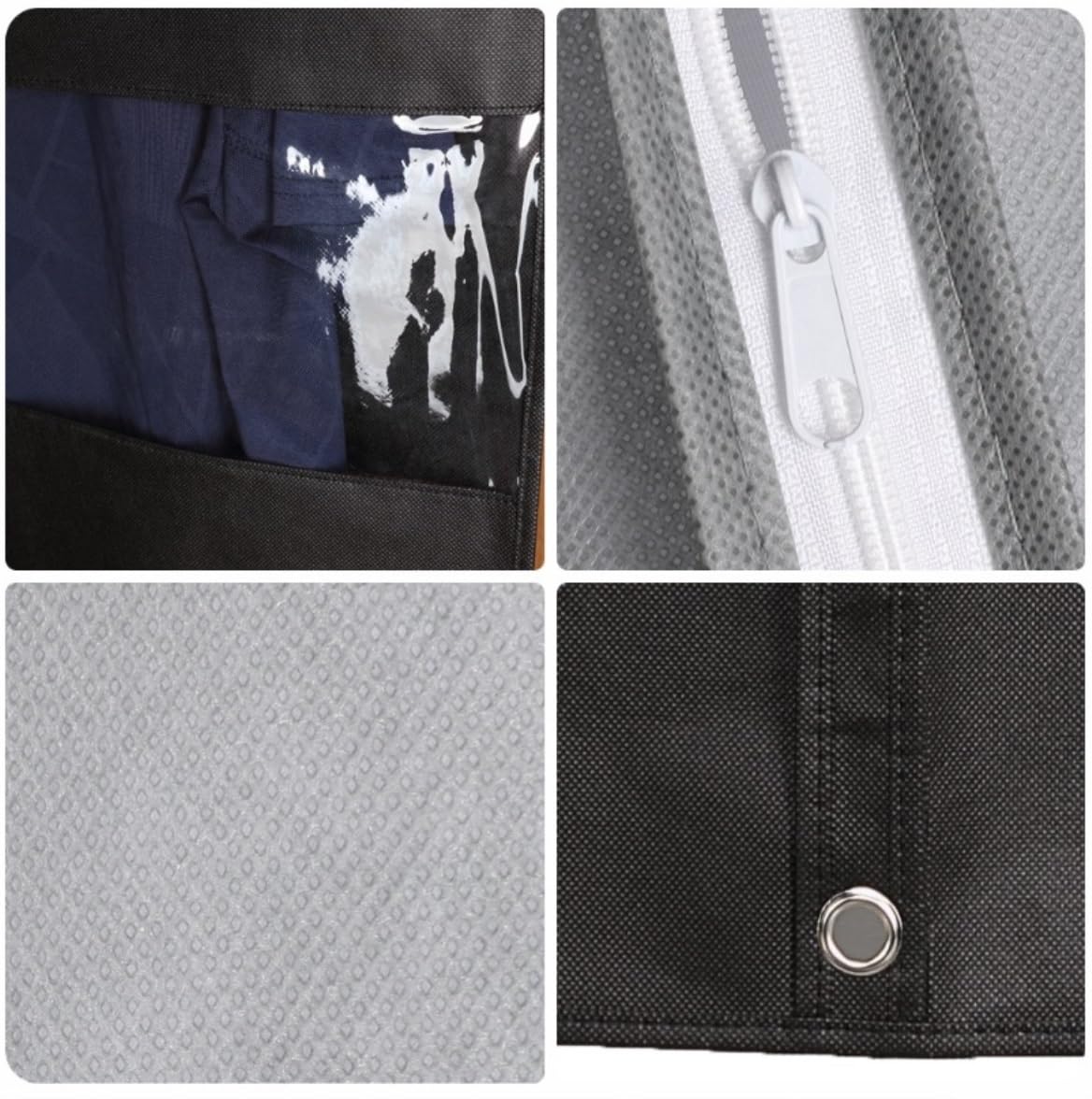 Bolsa de Traje Antipolvo Paquete De 3 Bolsas Para Ropa, Fundas Para Trajes De Viaje, Bolsas Para Vestir, Bolsa Para Ropa Con Ventana Transparente Para Armario Con Cremallera Fundas de Ropa Antipolvo (