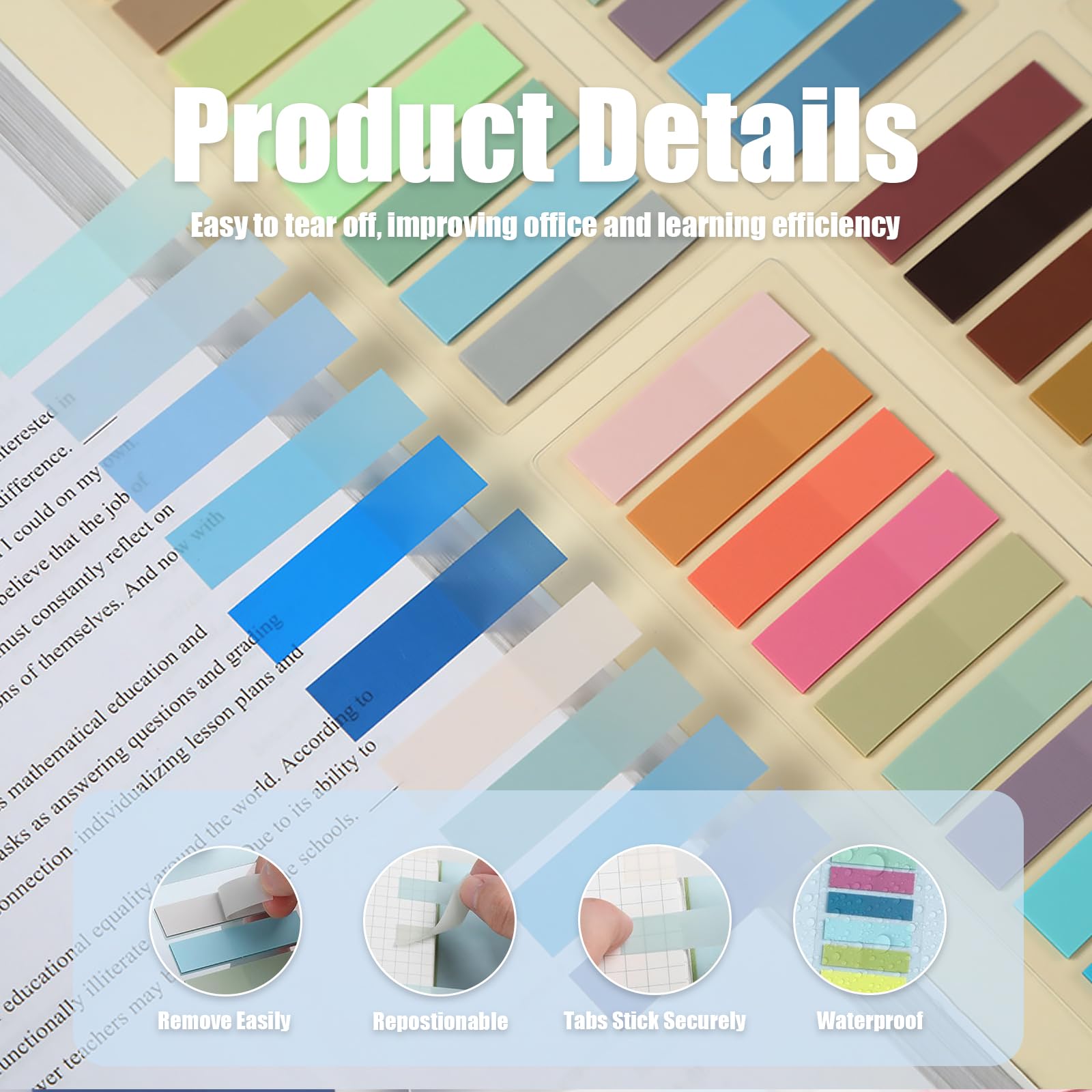 2400 Adesivi Segnapagina Colorati - Sticky Notes Scrivibili Per Ufficio E Scuola - Foto 9