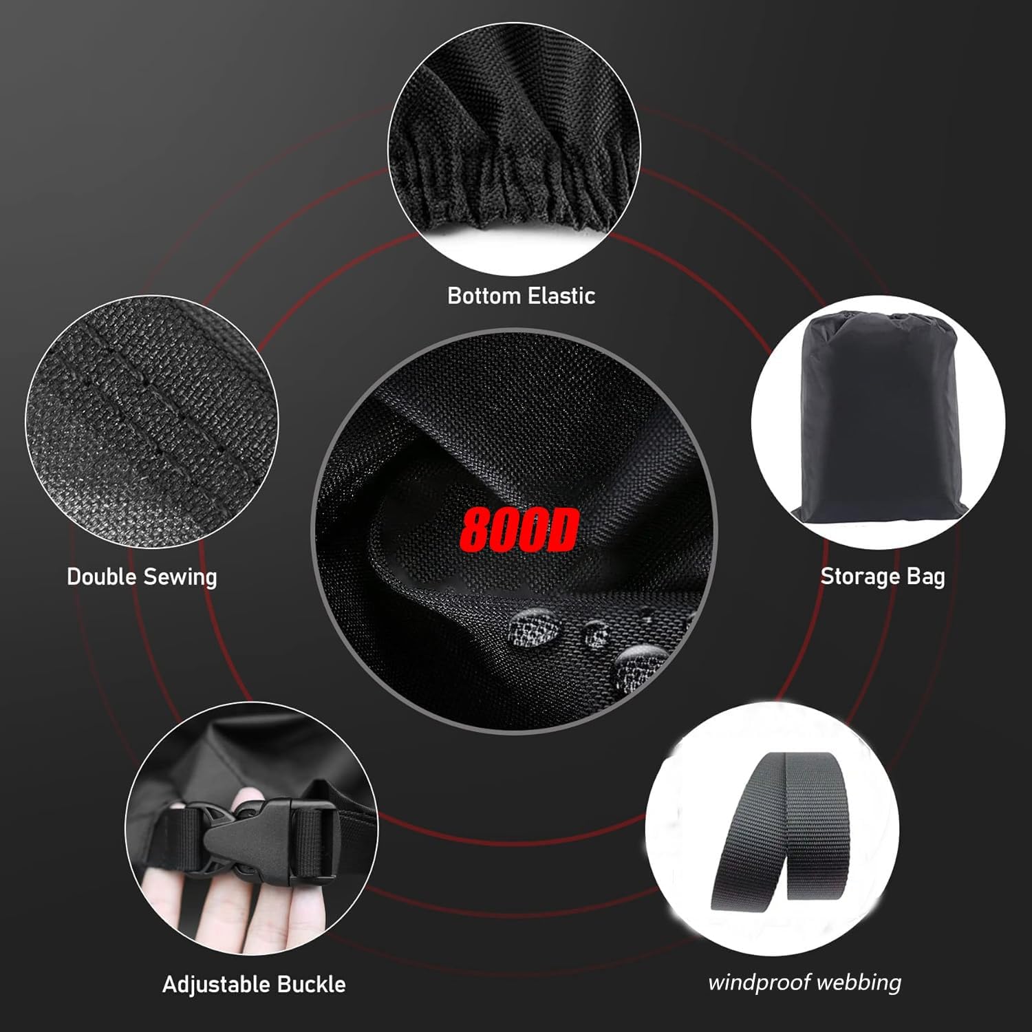 Zero Turn Lawn Mower Cover,Fade Resistant Lawnmower Covers for Outdoor,800D Heavy Duty Oxford Zero-Turn Lawn Mower Covers with Adjustable Webbing Buckle Bottom Elastic Band(79" L X 46" W X 55" )