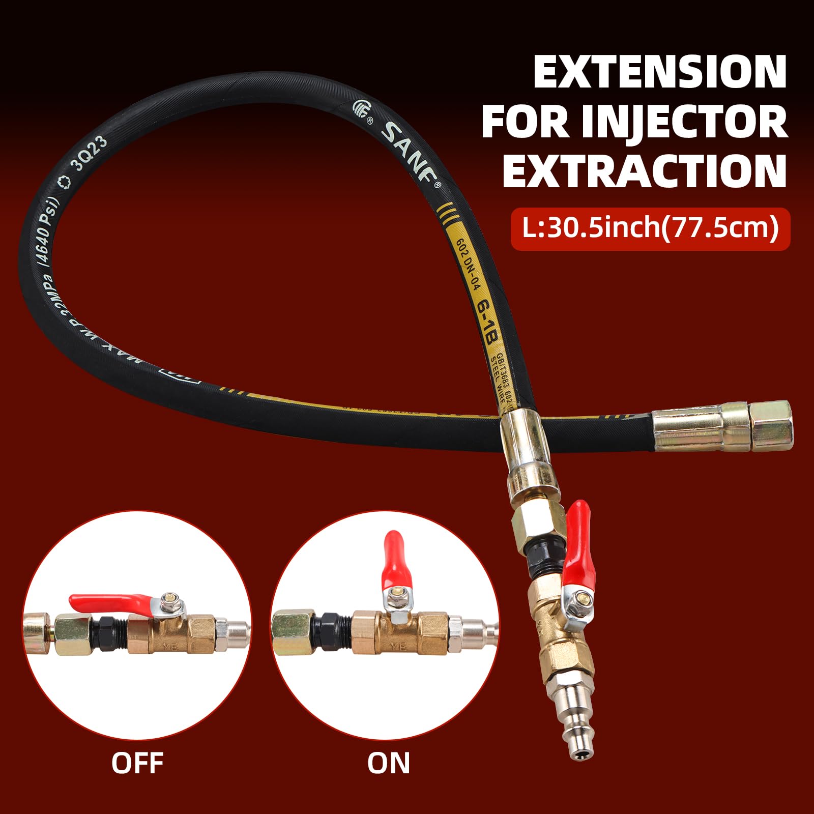 FreeTec Extractor de inyectores neumáticos, 24 piezas, extractor de aire comprimido, extractor de inyectores diésel con 19 adaptadores y 3 herramientas de extensión