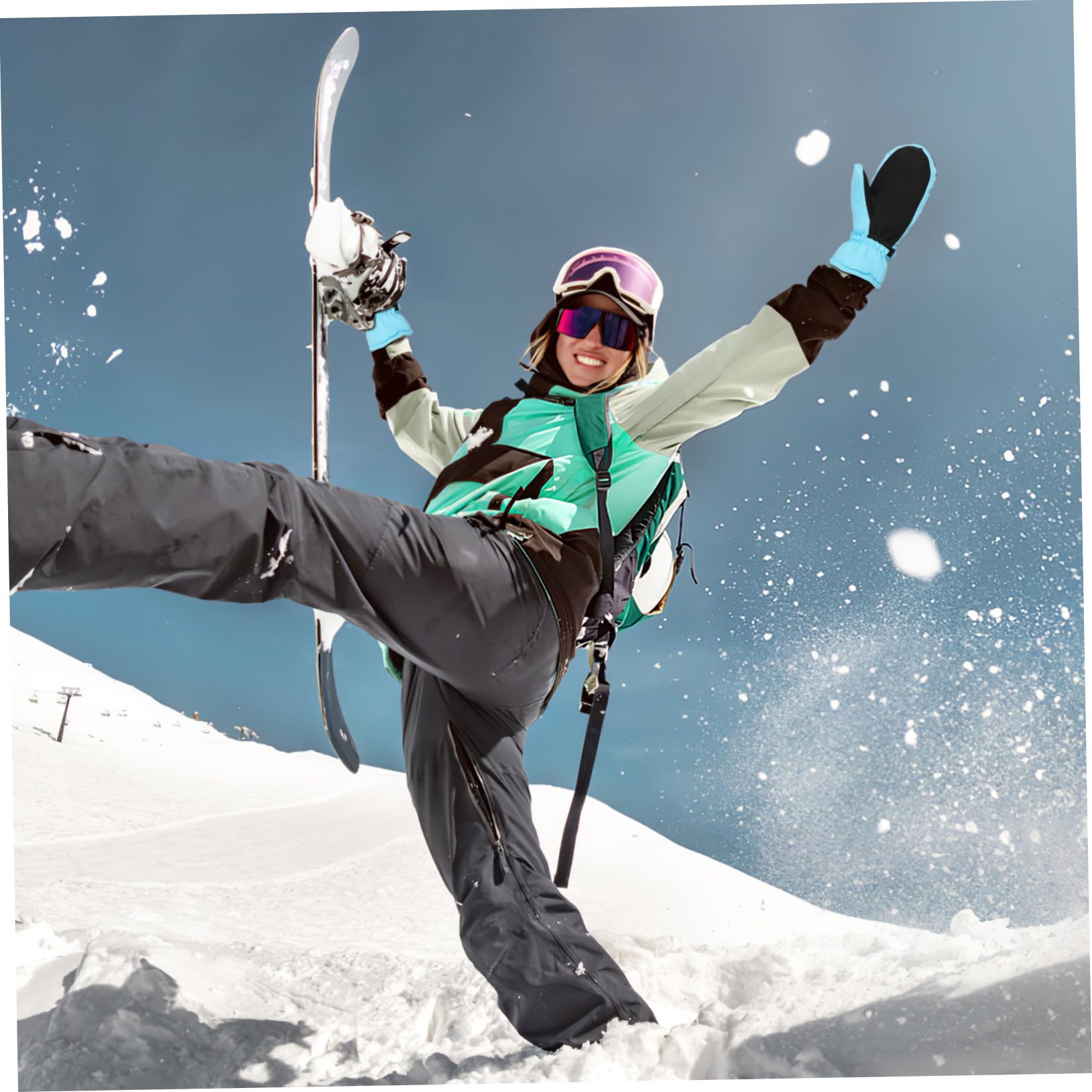 Toyvian Guantes de Invierno Impermeables para Nieve Térmicos Táctiles y Cortaviento para Hombre Mujer y Jóvenes Talla XL para Esquí Ciclismo y Senderismo