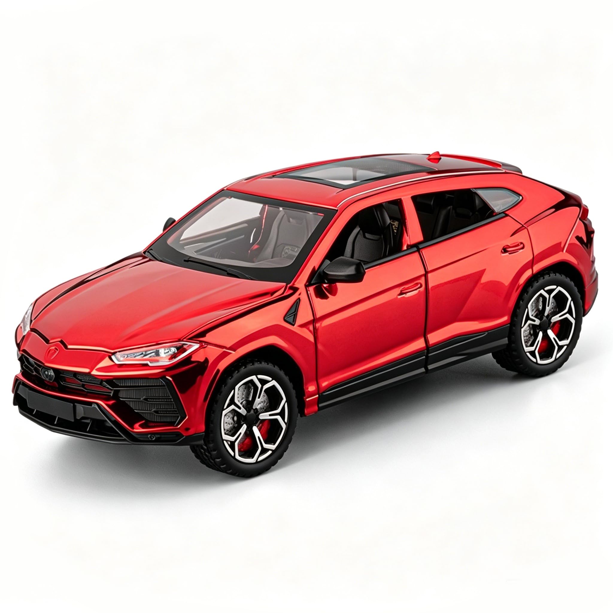imtfzct 1:24 Scale Lamborghini Urus Die-Cast SUV Model Car with Pull-Back Function and Light & Sound Effects, an Ideal Choice for Collectors and Gift-Giving Red