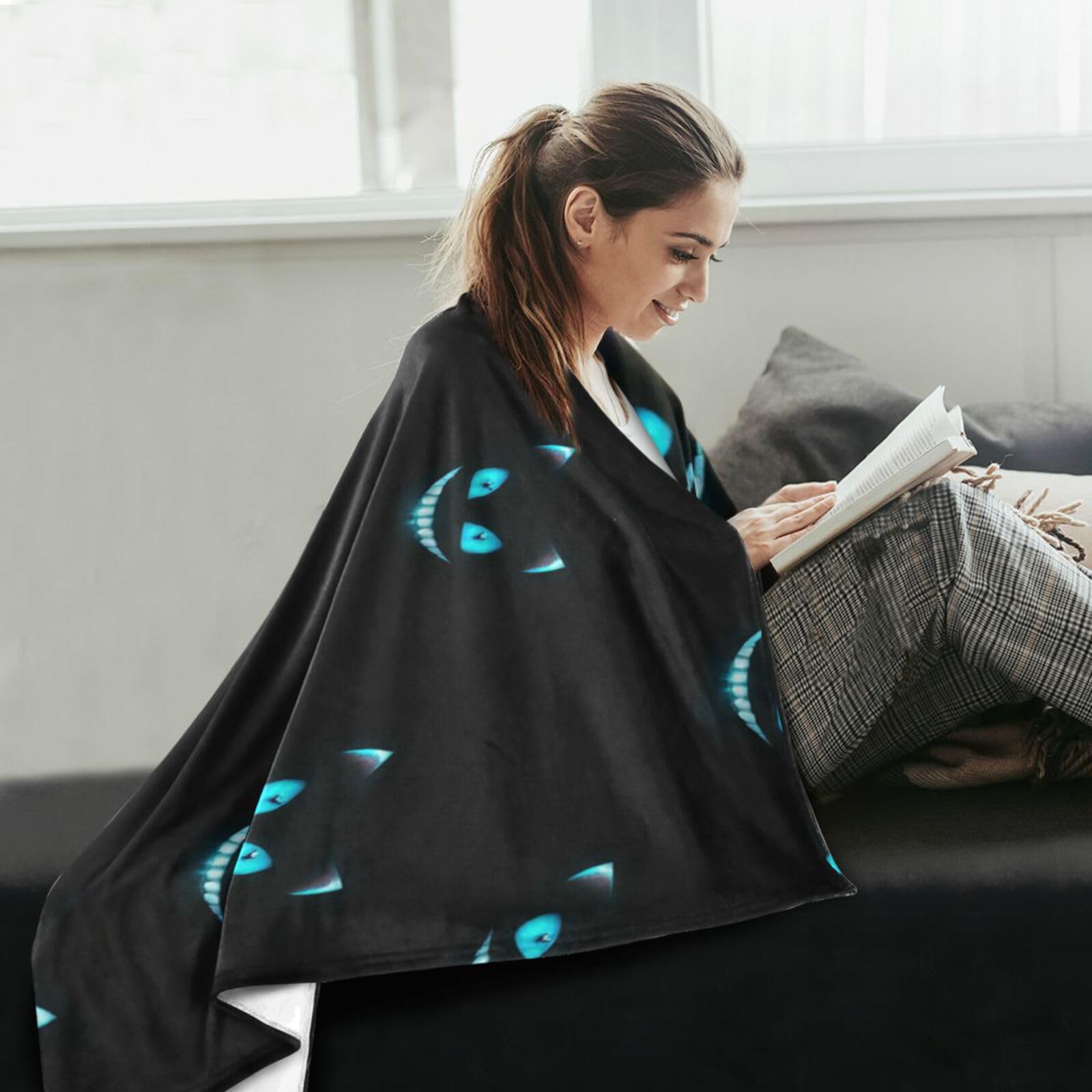 Blueangle Cheshire Cat Decke – Superweicher Kuschel-Überwurf Für Couch & Bett