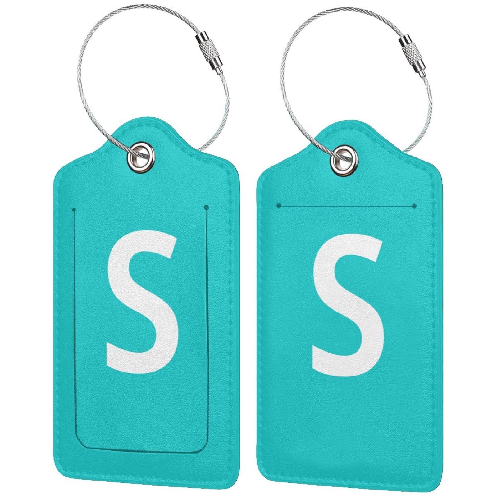 Initial Luggage Tags for Suitcases Tags Identifiers Leather S Travel Tags for Luggage ID Labels Privacy Cover Backpack Baggage Rucksack Personalized