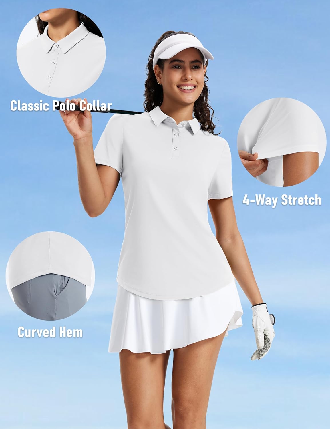 MAGCOMSEN Women's Polo Shirts Short Sleeve UPF 50+ Golf Collared Shirt for Work Quick Dry Tennis Top Moisture Wick - Image 4