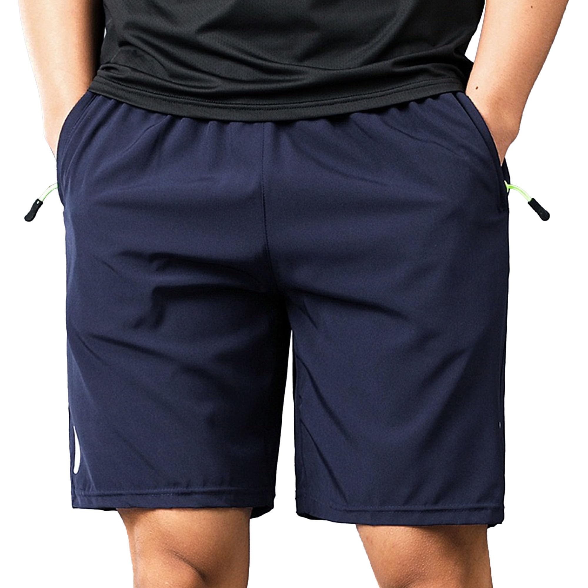 Mens Ice Silk Elastic Short Athletic Workout Pockets Trunk Lightweight Sports Gym Basketball Shorts
