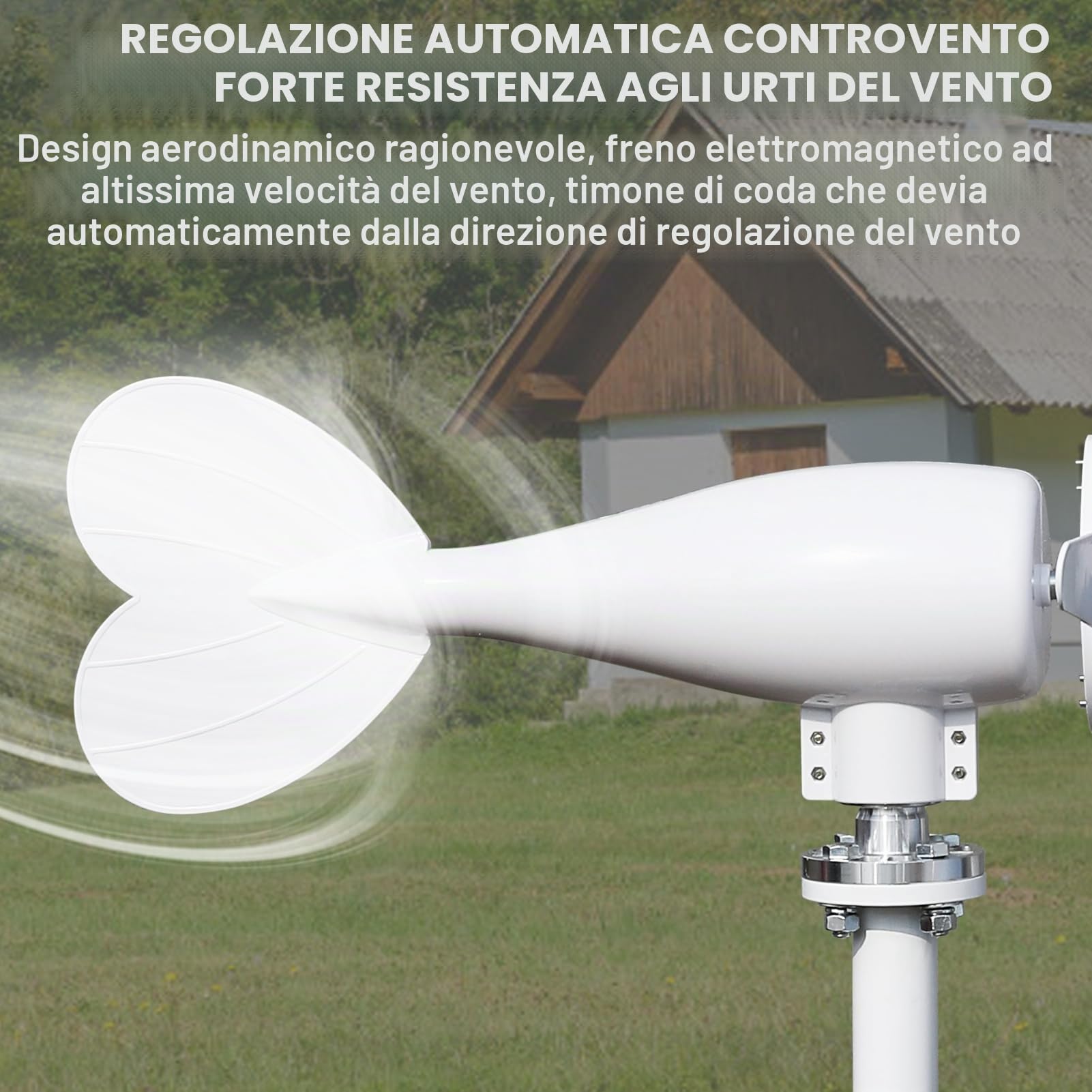Kit turbina eolica da 12 V, generatore eolico da 800 W, generatore di energia eolica a 6 pale con controller, direzione del vento regolabile, velocità del vento 1 m/s, per barche domestiche e camper