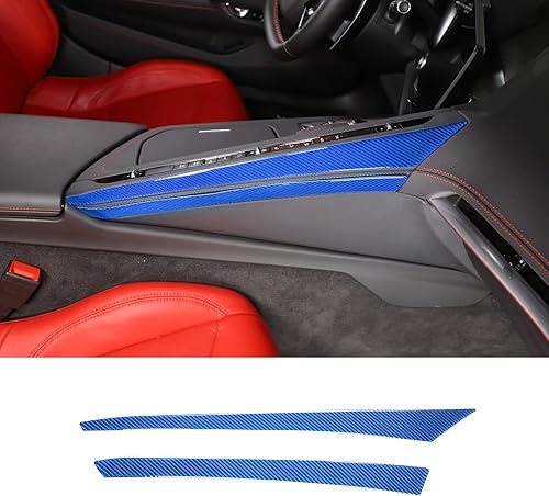 Miniatura 2 de Ajuste adhesivo para panel lateral de la consola central de fibra de carbono 3D compatible con Corvette C8 Stingray Z06 Z51 2020 2021 2022 2023