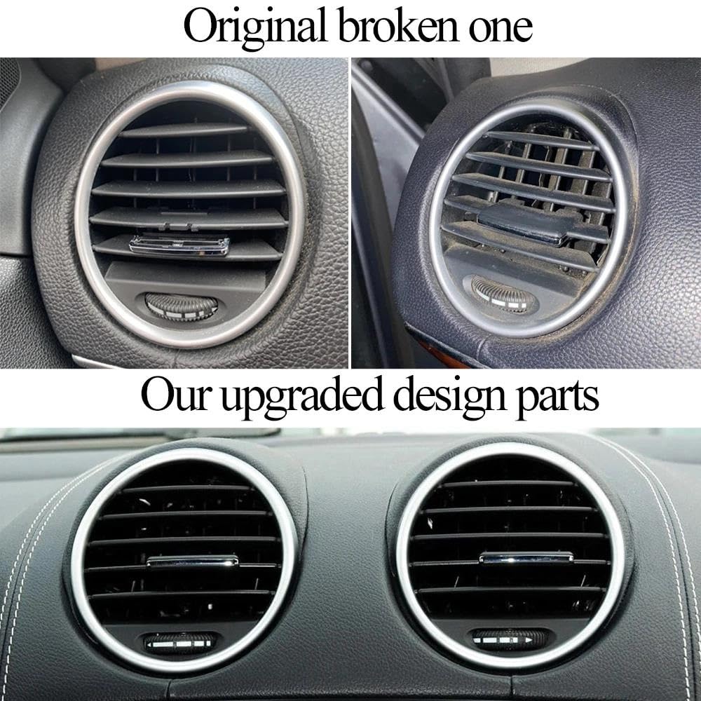 Rejilla Salida Aire Embellecedor Panel Cubierta Rejilla Ventilación Aire Acondicionado Coche Para Mercedes Para Benz W164 M ML GL 300 350 450 500 2005-2012 Difusor Aire Acondicionado(Black L OR R 1PC)