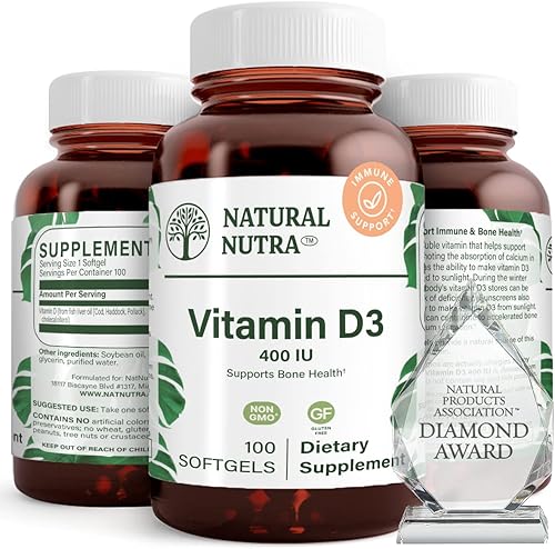 Natural Nutra Vitamin D3 Supplement, 2000 IU, 120 Softgels
