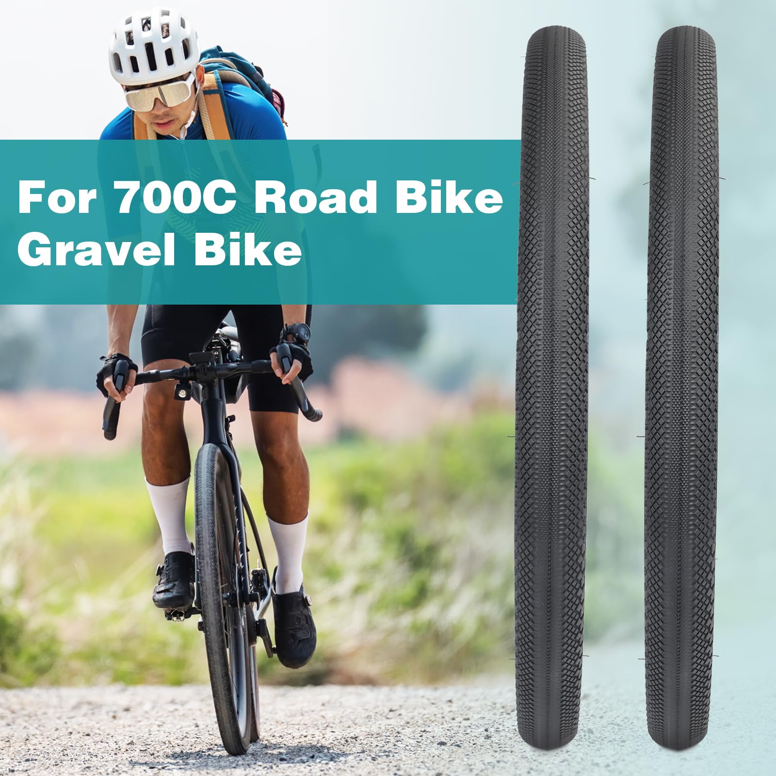 WEEROCK Pneu de vélo 700 x 42C avec chambres à air - Pneu de rechange compatible avec 700 x 42C/700 x 52C