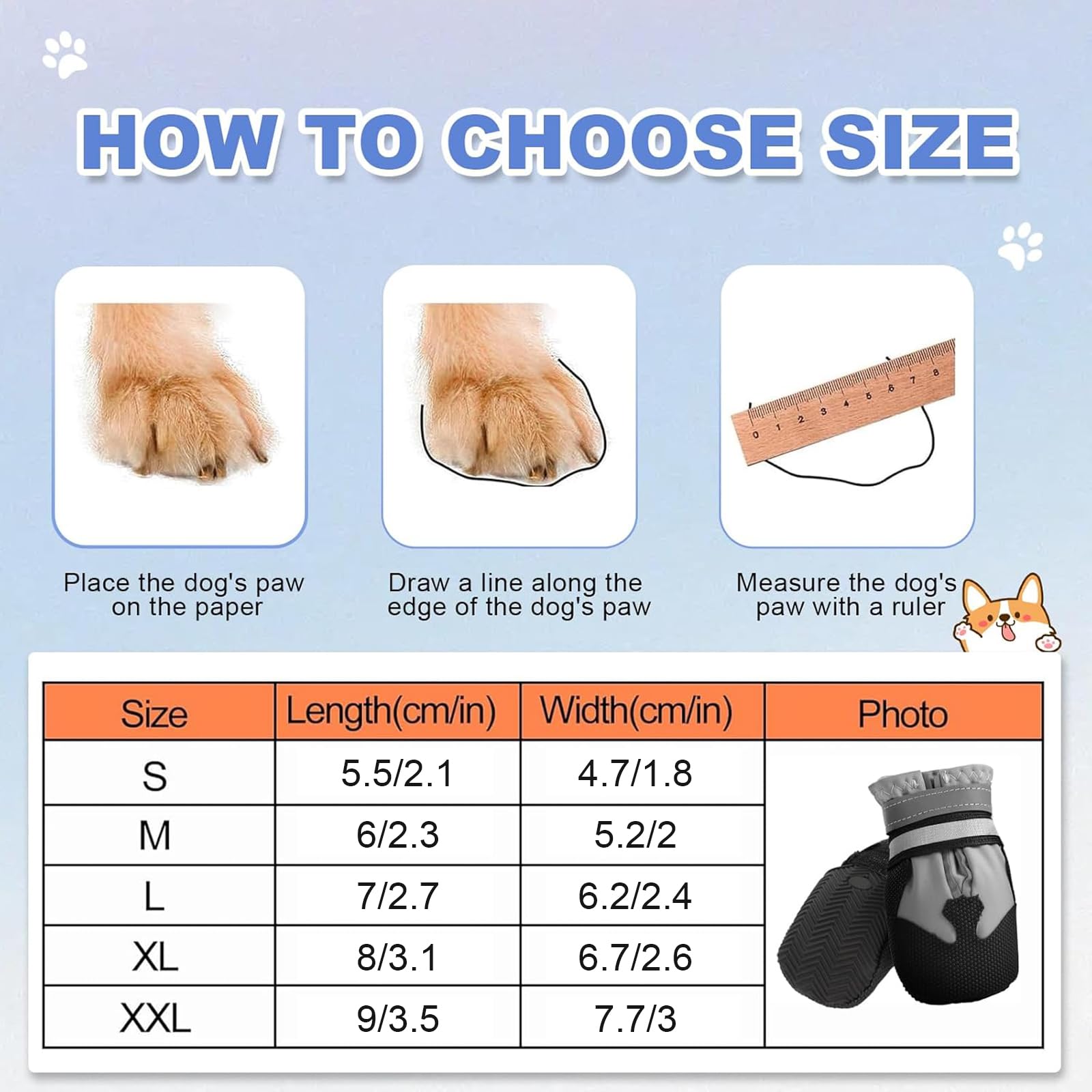 4 Bottes pour Chien Imperméables et Ajustables avec Bandes Réfléchissantes - Protection des Pattes pour Petit, Moyen et Grand Chien