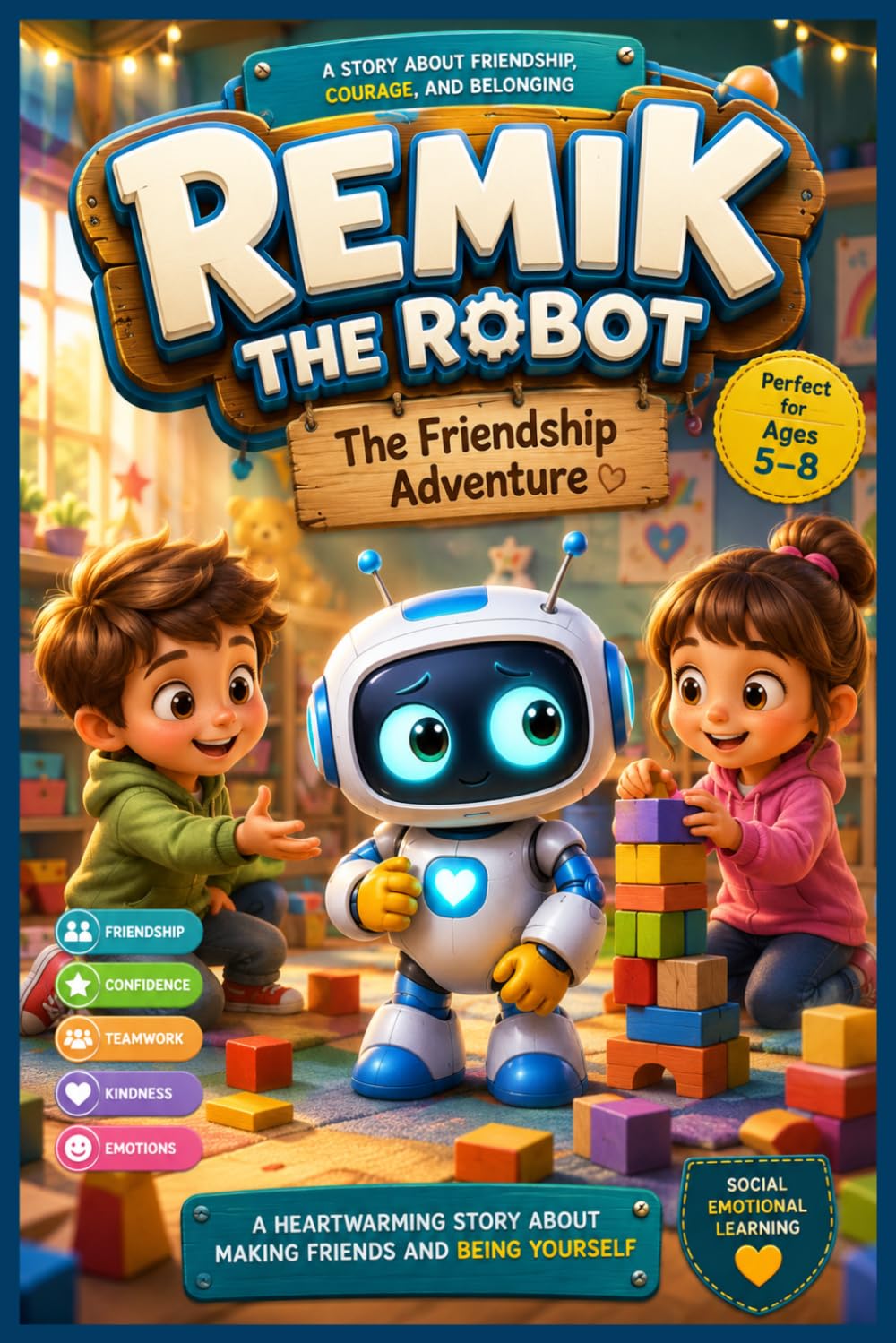 Remik the Robot Goes to School: A Children’s Book About Friendship, Confidence, Big Emotions, and Belonging (STEM & Social Emotional Learning for Kids Ages 5–8)