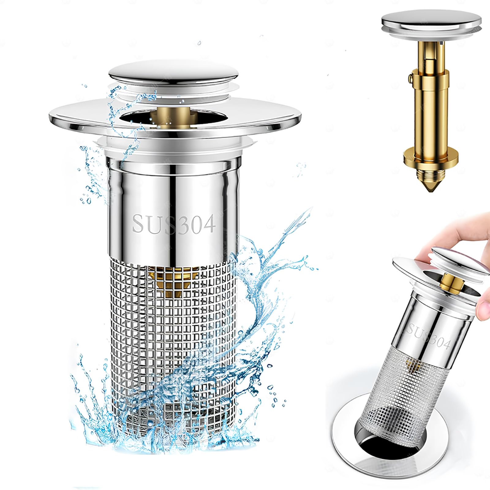 Tappo universale per vasca da bagno, tappo di scarico di