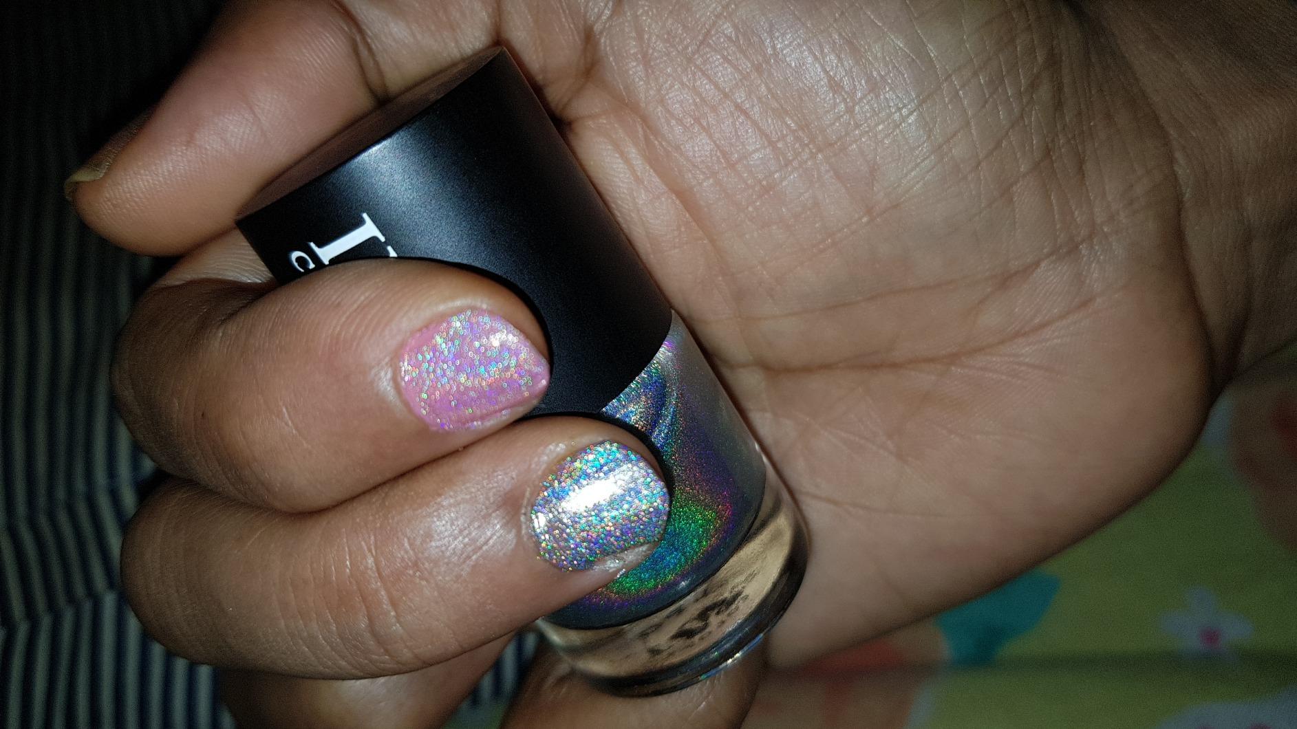 Buy Idol Holographic Rainbow Color Nail Polish, Silver, 10 ml. Online