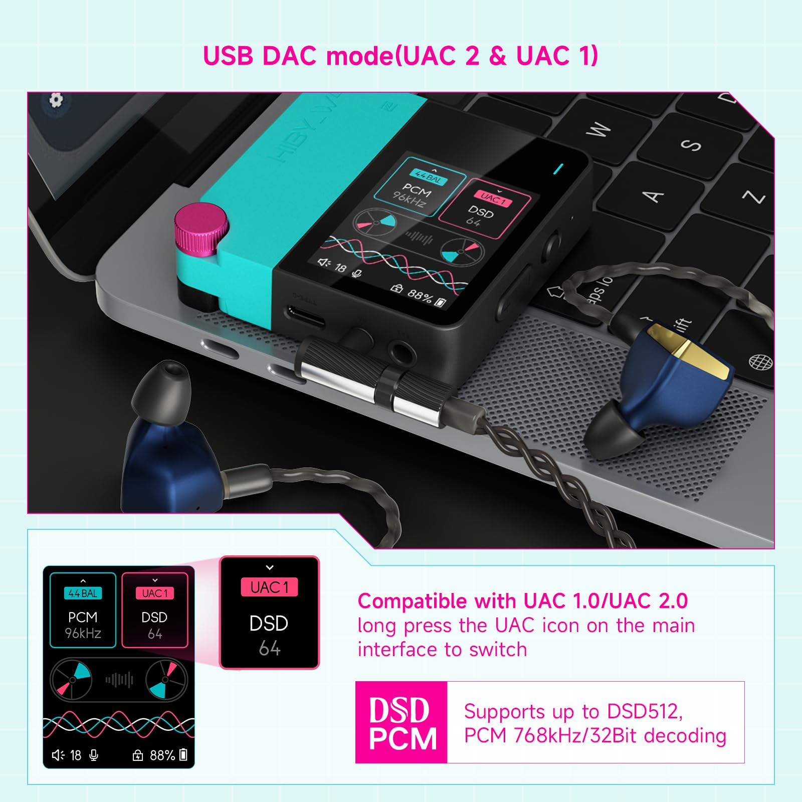 Amazon.com: HiBy W4 Bluetooth Headphone Amplifier USB DAC, BT 5.4