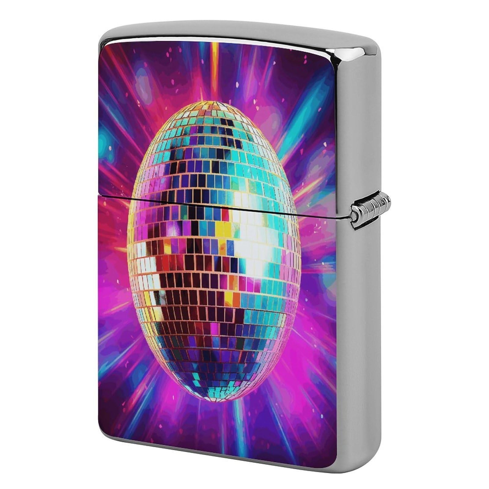 Btcowzrv Style Space Disco Ball Metal Lighter Case Sleeve Cover Holder