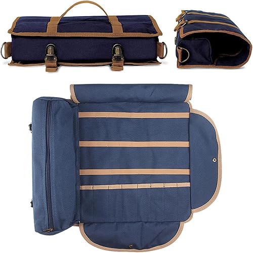 Miniatura 2 de KLKCMS Kits de barman de viaje, bolsa profesional duradera y portátil de lona, fácil de transportar y almacenar para hacer cócteles en casa, color