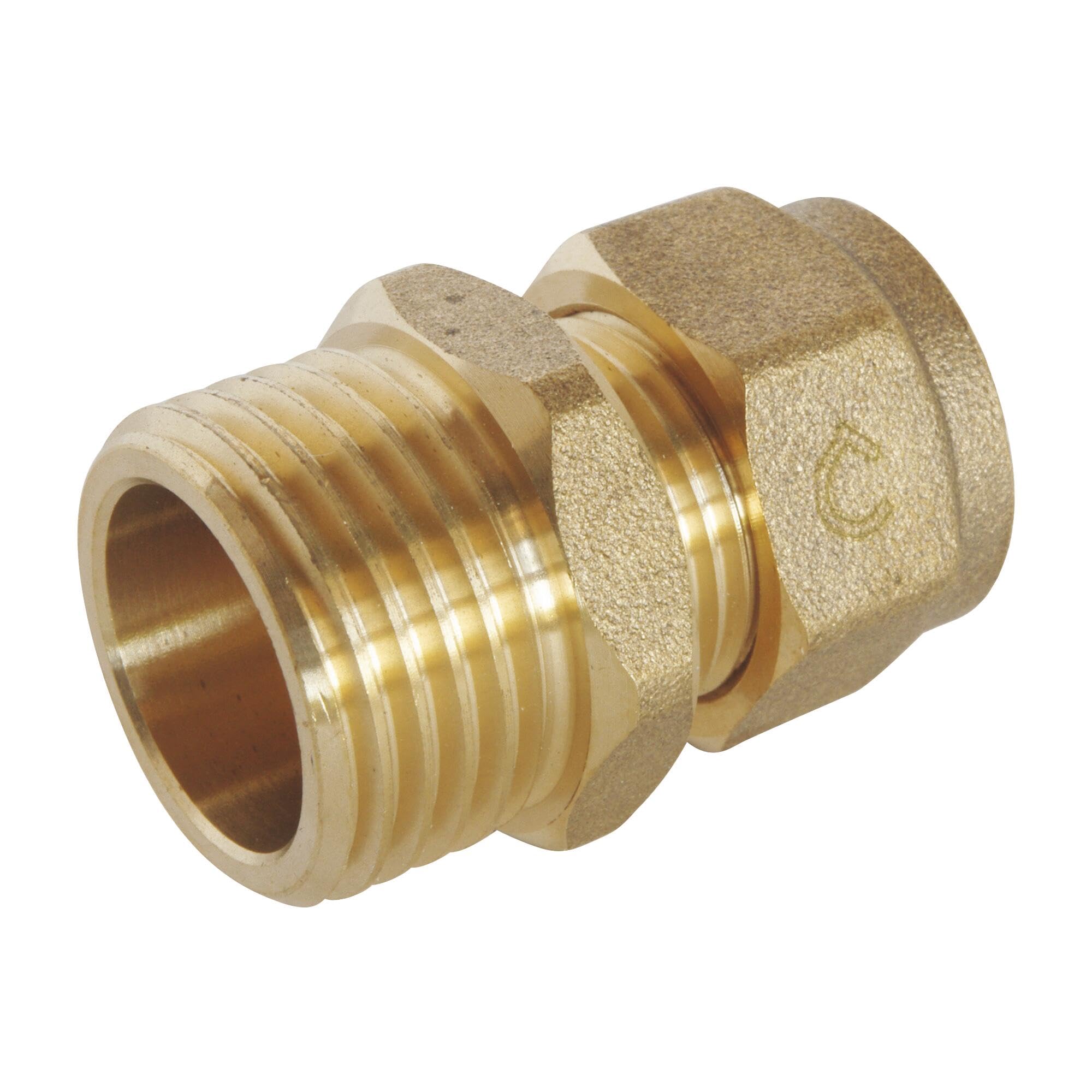 SOMATHERM FOR YOU - Raccord droit à compression (à visser) pour tube PER Ø12 - Mâle 15/​21 (1/​2'')