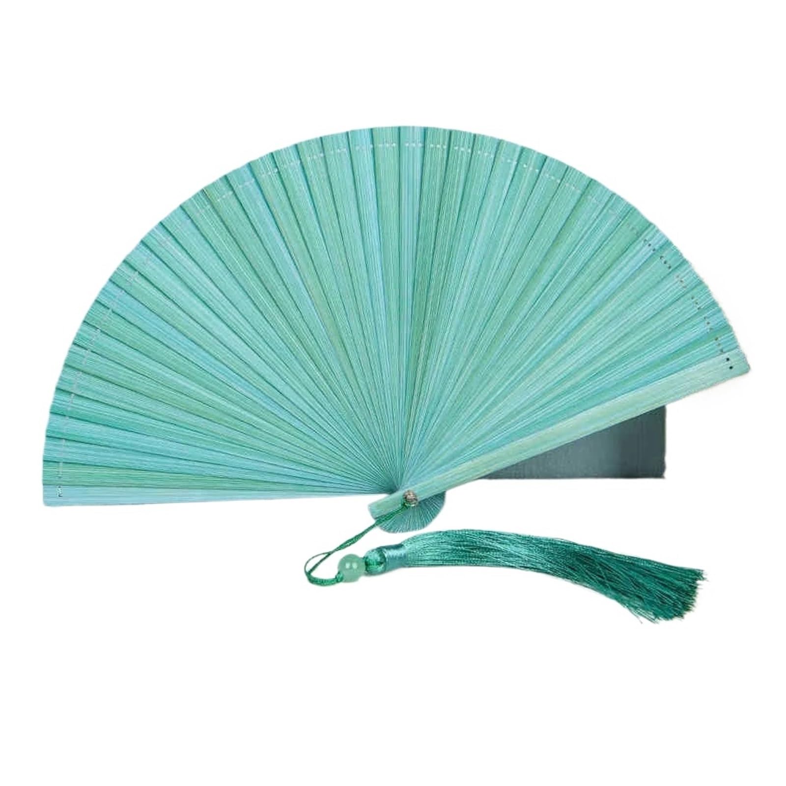 Gwyzax Wooden Folding Fan 4Pcs Chinese Bamboo Folding Fan Solid Color Wood Dance Hand Fan for Summer