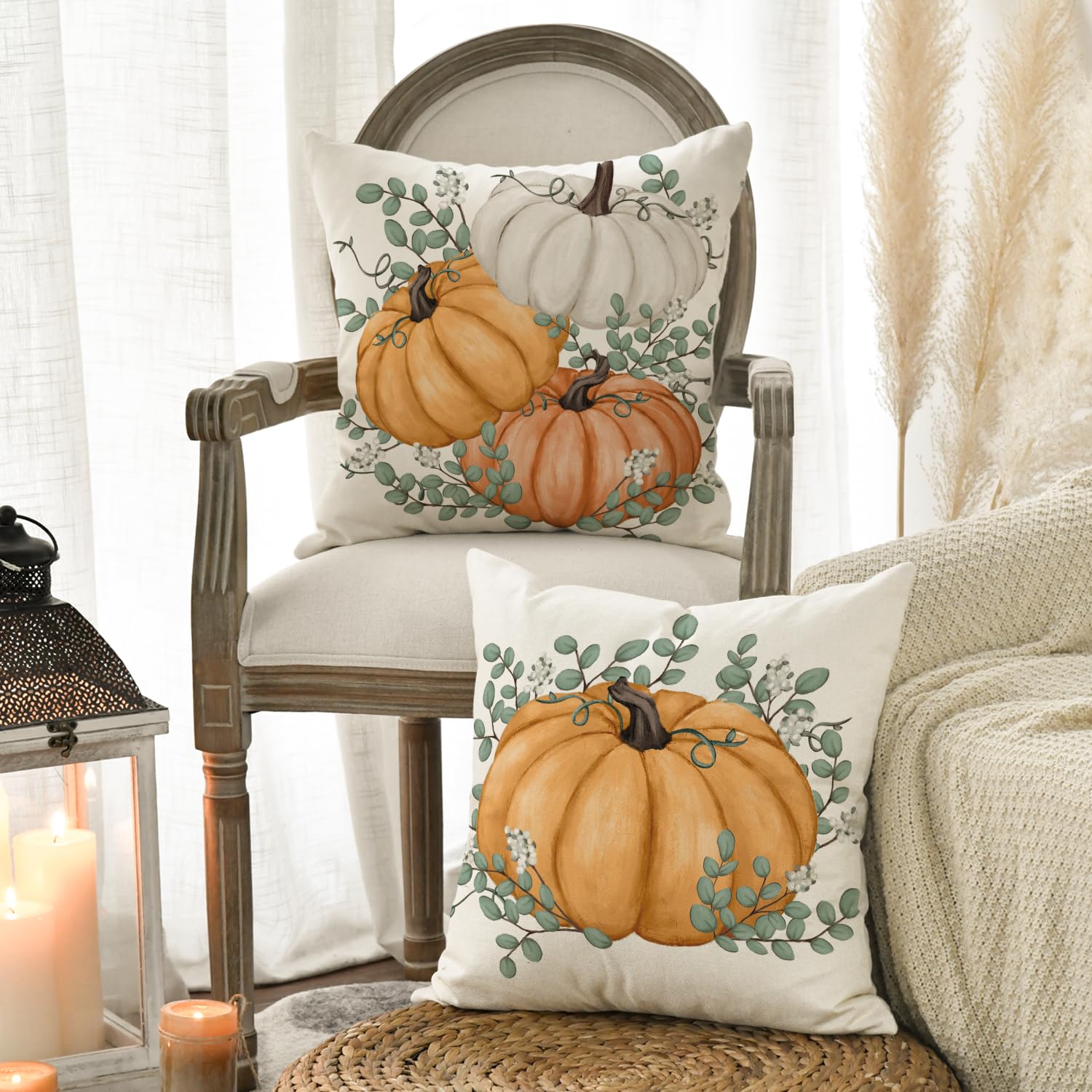 Artscope Thanksgiving Plaid Housse de Coussin 45 x 45 cm, Lot de 4 L'automne Citrouille Feuilles GNOME Truck Canapé Taie d'oreiller pour Maison Salon Chambre Décoration D'intérieur Artscope Thanksgiving Plaid Housse de Coussin 45 x 45 cm, Lot de 4 L'automne Citrouille Feuilles GNOME Truck Canapé Taie d'oreiller pour Maison Salon Chambre Décoration D'intérieur