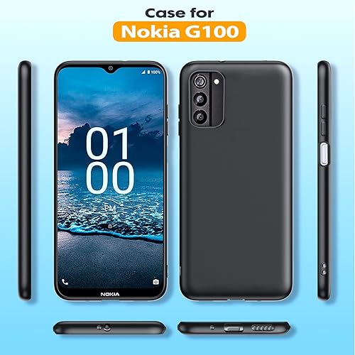 Miniatura 4 de Oududianzi - Funda para teléfono Nokia G100, con 2 protectores de pantalla, funda de silicona TPU suave y ligera, a prueba de golpes, antiarañazos,