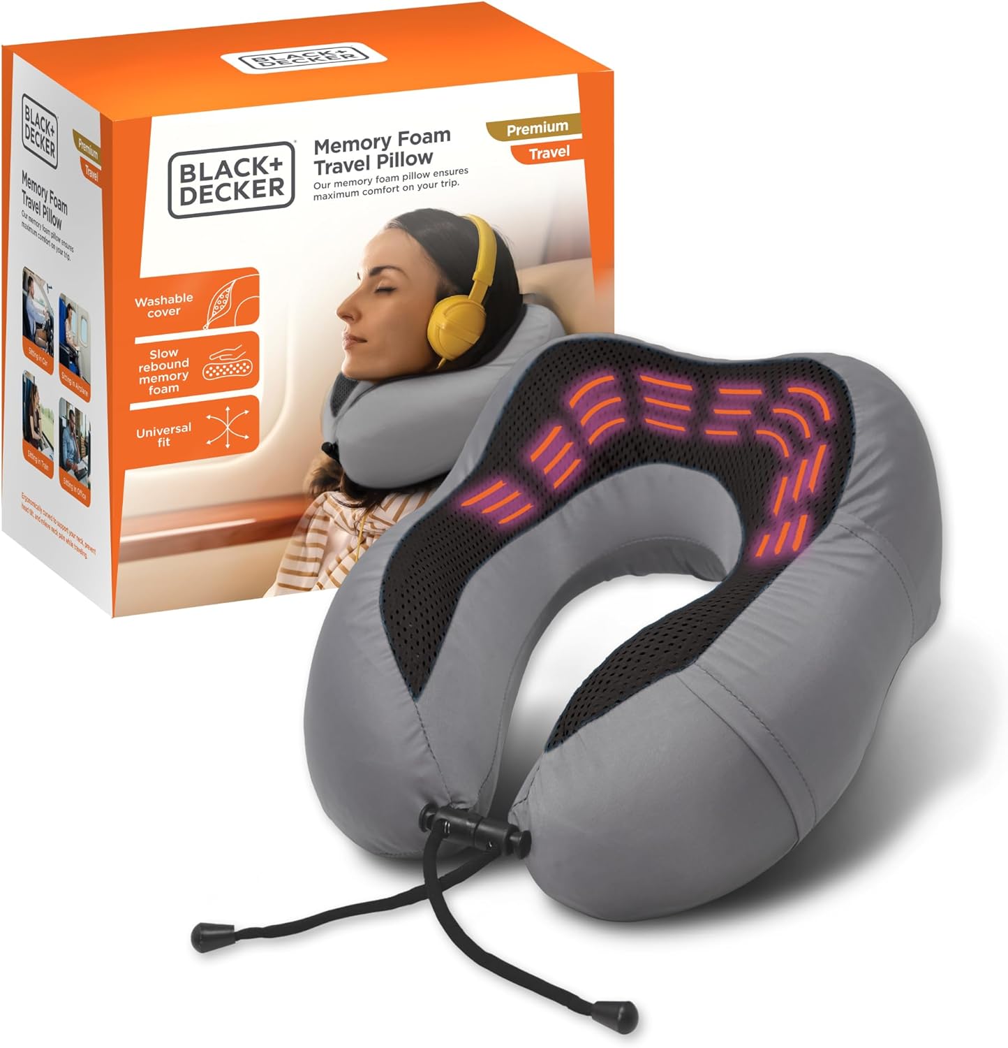 BLACK+DECKER Cooling Gel Memory Foam Neck Pillow –… BLACK+DECKER Cooling Gel Memory Foam Neck Pillow –…