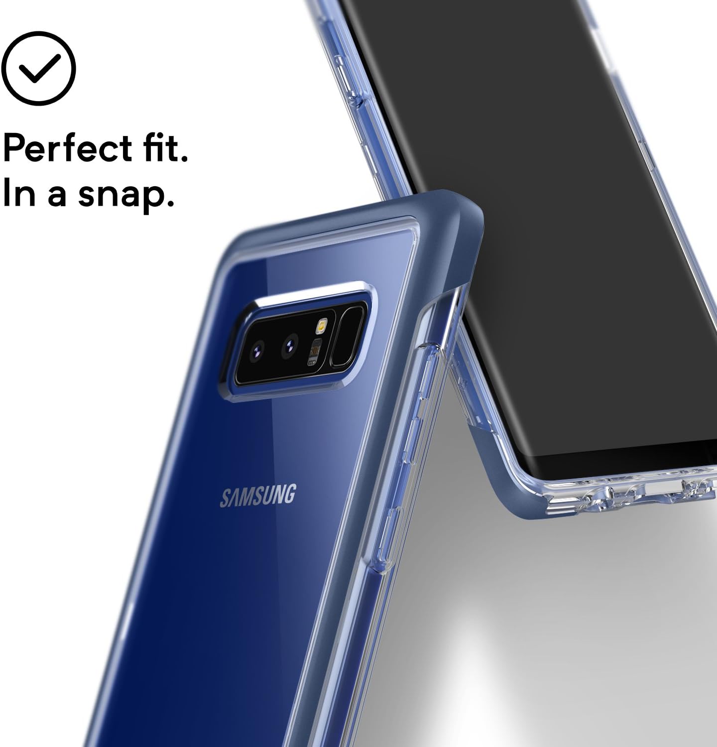 Caseology Skyfall for Samsung Galaxy Note 8 Case (2017) - Clear Back & Slim Fit - Blue Coral