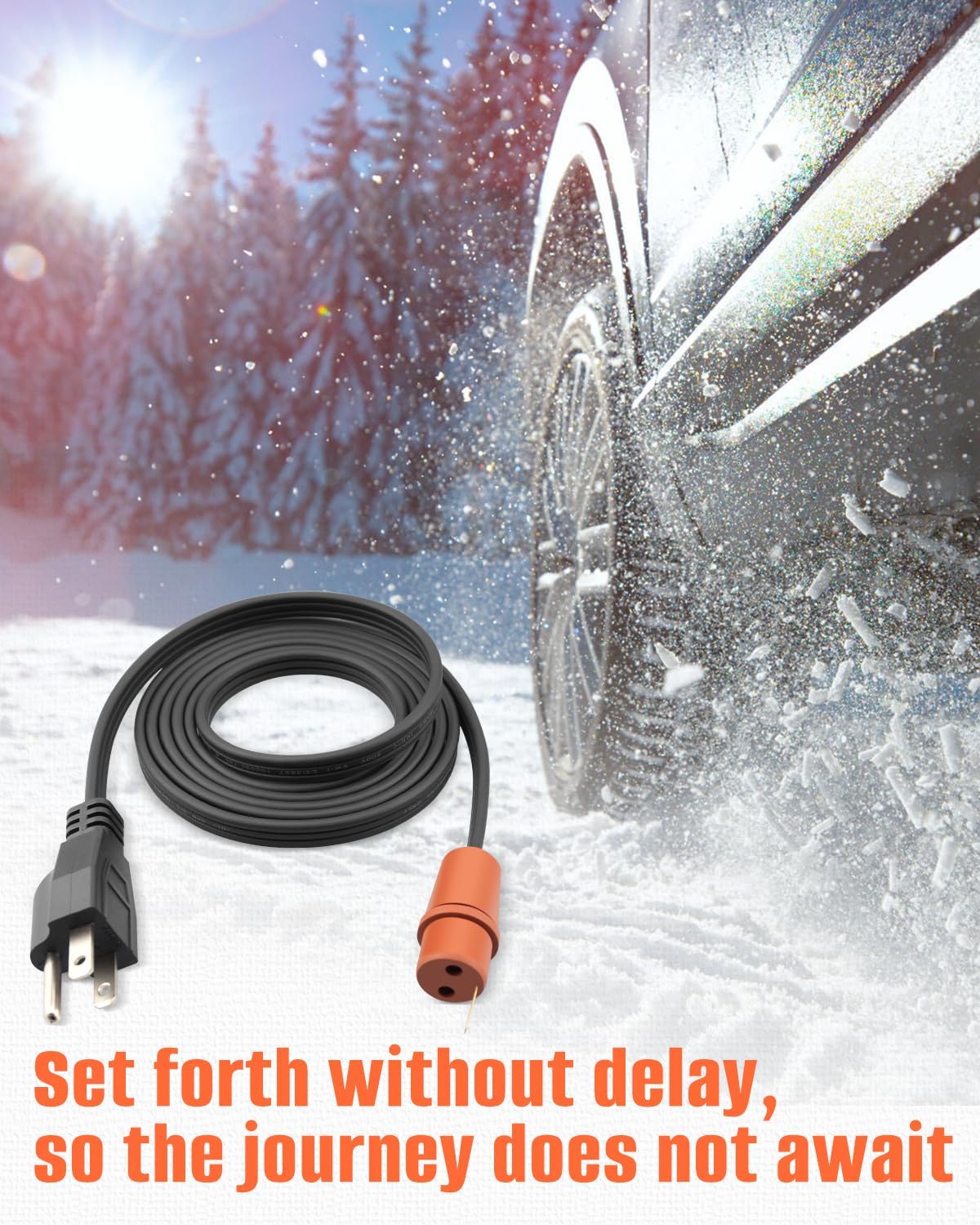 Block Heater Cord Cars and Light Trucks Fit for Chevrolet Silverado 1500 2014-2018, Fit for GMC Sierra 1500 2005-2018 Replace 3600082, for Freeze Plug, Engine Block, Oil Pan and Transmission Heaters