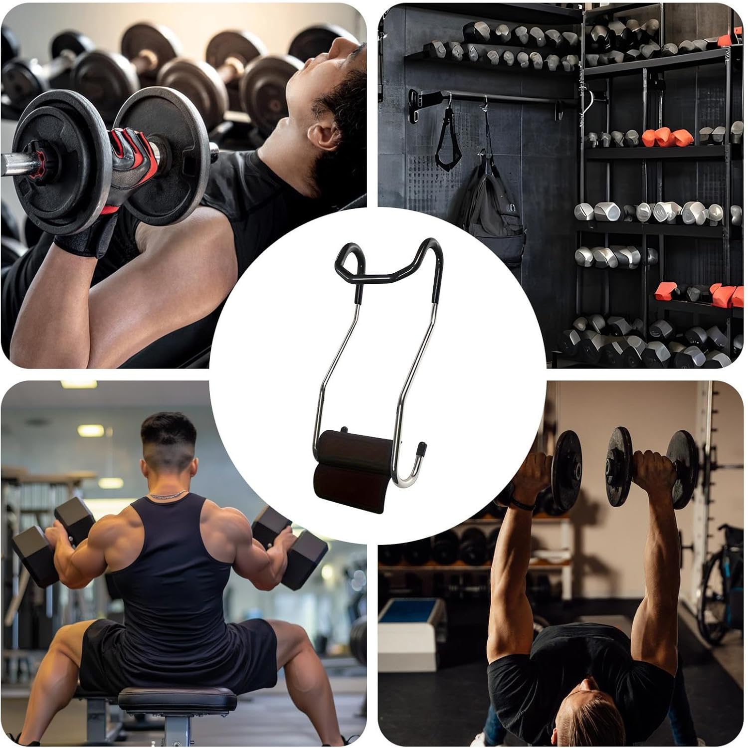 Auxidwk ダンベルスポッターフックハンガー,胸トレーニング補助機器 | 多目的ポータブルリフティングギア 男女兼用 ホームジム