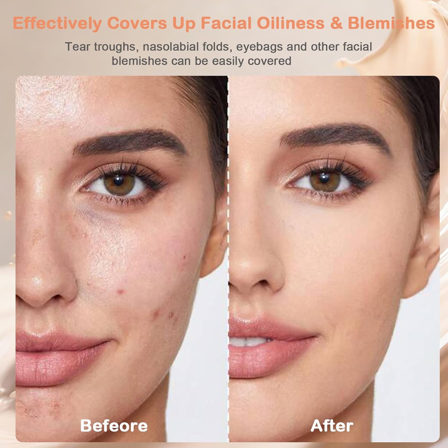 Hush Mekeup Foundation for Older Women, Warm Tone Mushroom Head Air Cushion CC Cream BB Foundation Makeup Moisturizing & Long-Lasting Full Coverage Makeup Concealer for Light to Medium Complexions - Image 3