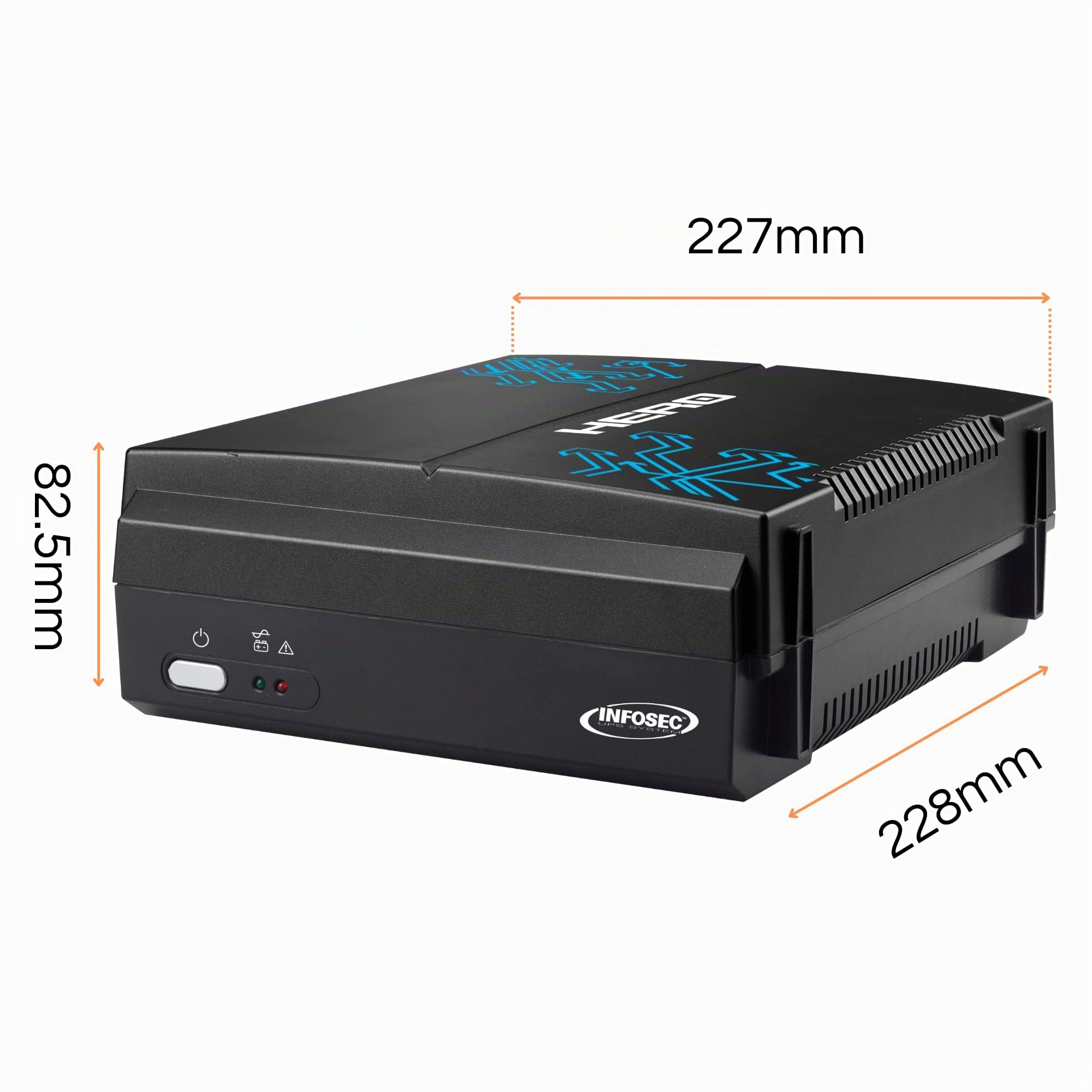 Onduleur Hero 650 - Infosec - Protection coupures électrique Box, 2 Prises parafoudre FR/Schuko,650VA/36W