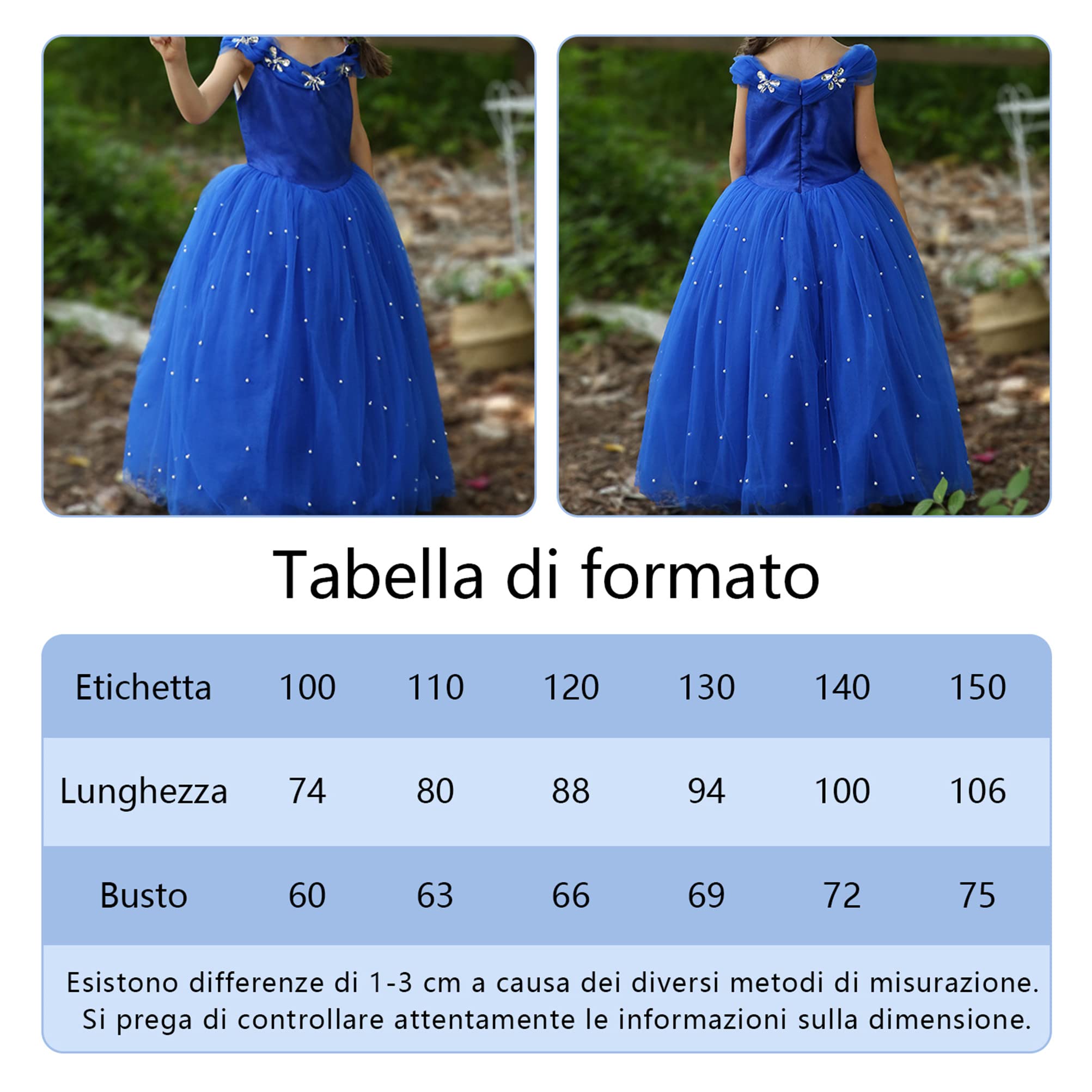 Ragazza Principessa Costume Manicotto a Sbuffo Festa Vestito Costume da per Bambina Halloween Cosplay Carnevale Festa Compleanno Abiti