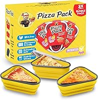 Vista 41 de El Paquete de Pizza Perfecto™ - Contenedor Reutilizable de Almacenamiento de Pizza con 5 Bandejas de Servicio Aptas para Microondas - Contenedor