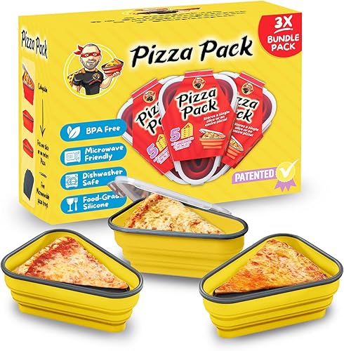 Miniatura 41 de El Paquete de Pizza Perfecto™ - Contenedor Reutilizable de Almacenamiento de Pizza con 5 Bandejas de Servicio Aptas para Microondas - Contenedor