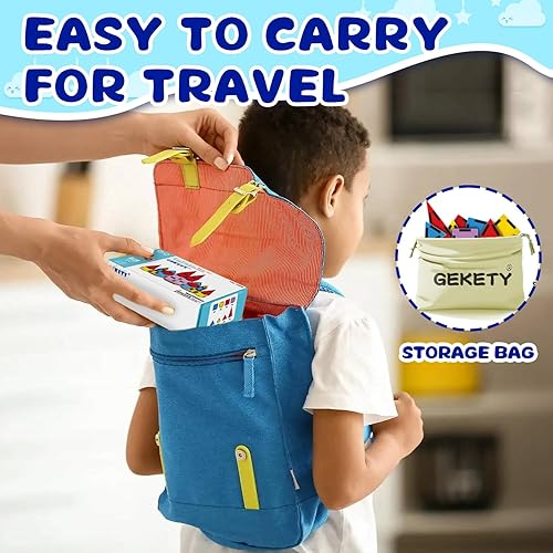 Miniatura 6 de Mini azulejos magnéticos para niños, juego de construcción magnético, juguetes de viaje STEM de construcción para niños y niñas a partir de 3 años,