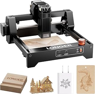 LONGER Ray5 mini Lasergraviermaschine – 5,5 W Laserleistung, Geschwindigkeit bis 12.000 mm/min, Wi-Fi Verbindung, Not-Aus Schutz, Arbeitsbereich 130×130 mm