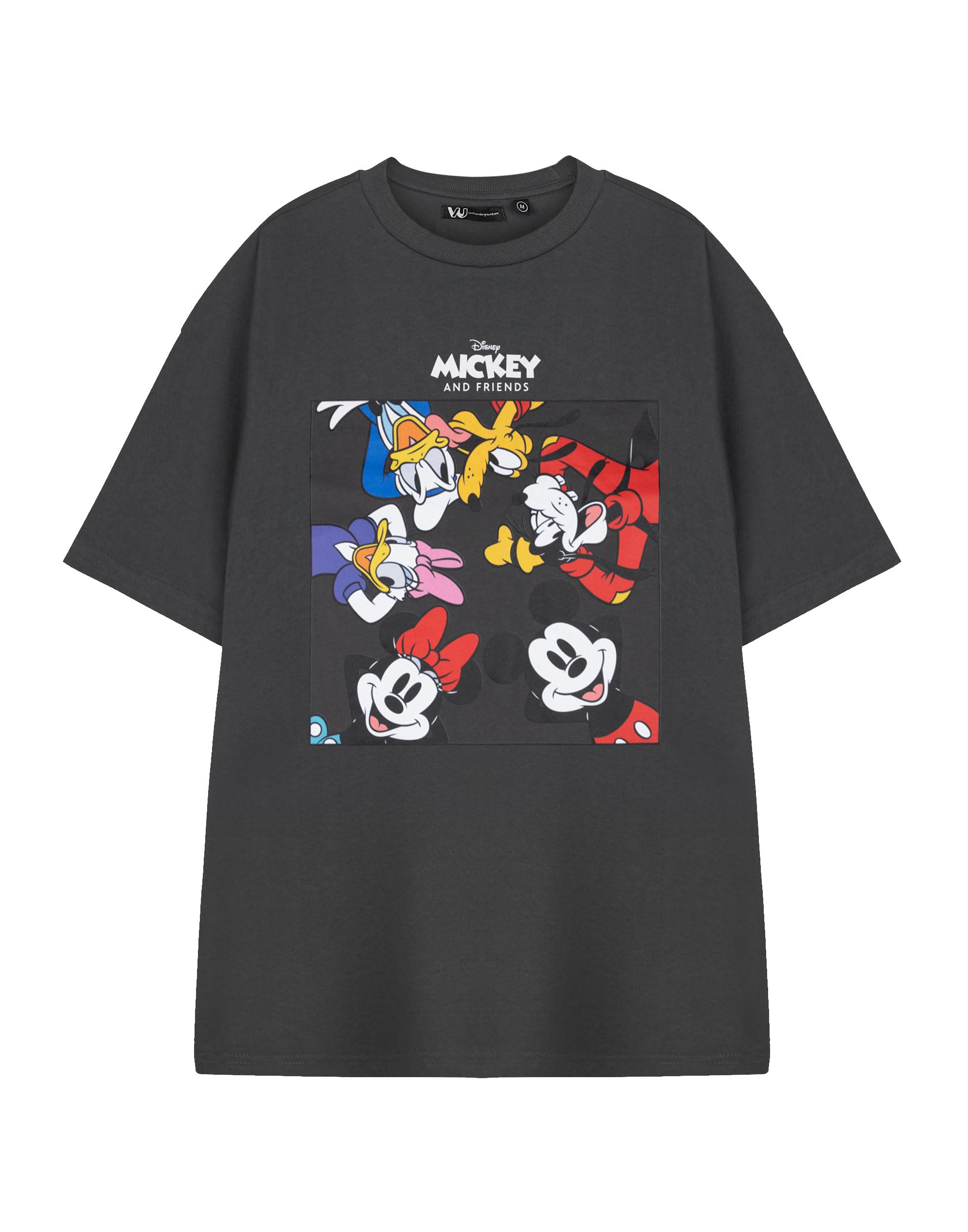 Disney (Xxx-Large) Mickey Mouse Short Sleeved T-Shirt (Unisex ) Grey