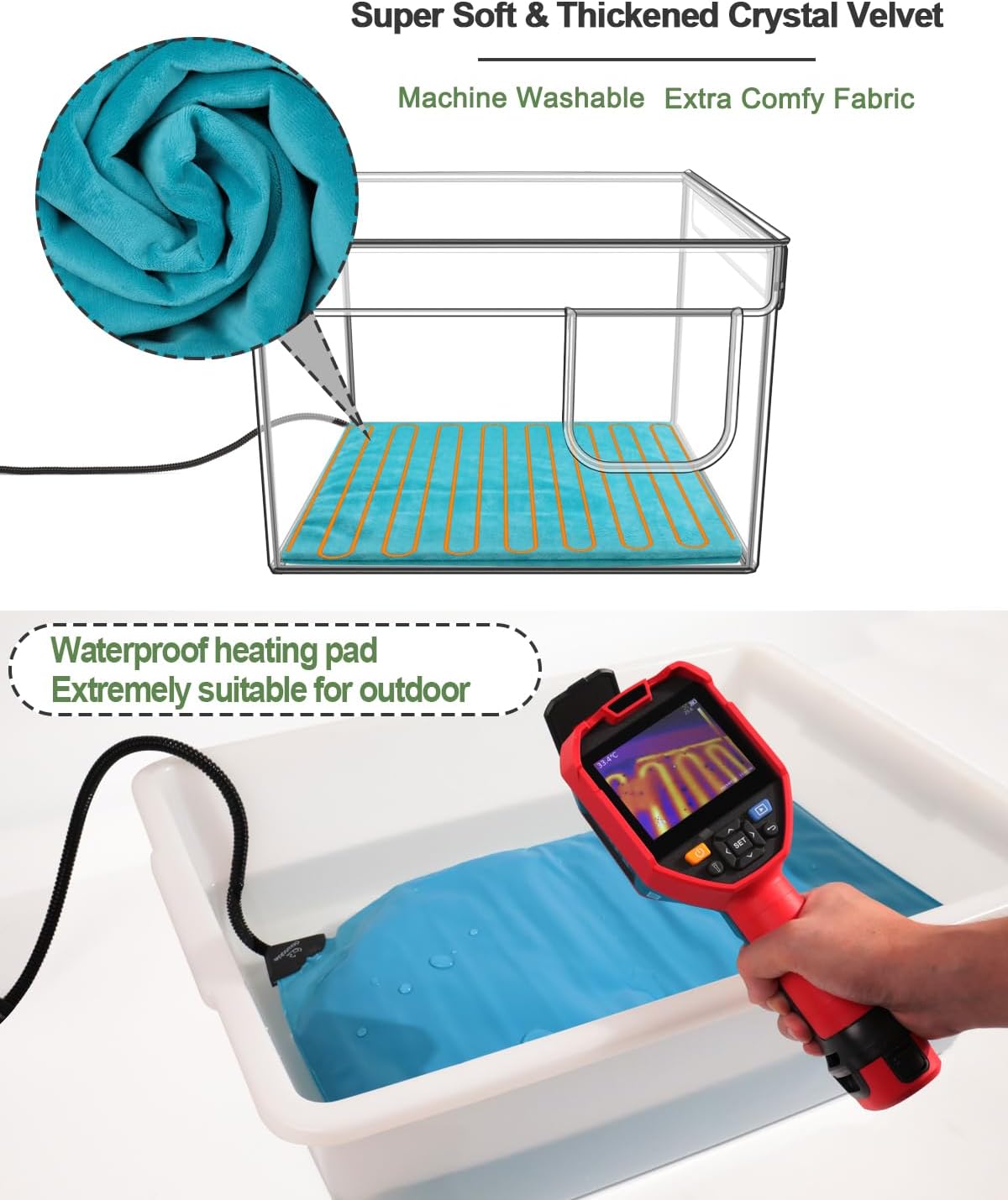 review Heated Cat House for Outdoor Cat in Winter | Weatherproof Heated Cat Shelter Kitty Bed with Pet Heating Pad | Waterproof & Elevated & Insulated Feral Cat House | Warm Home for Outside Stray Barn Cat