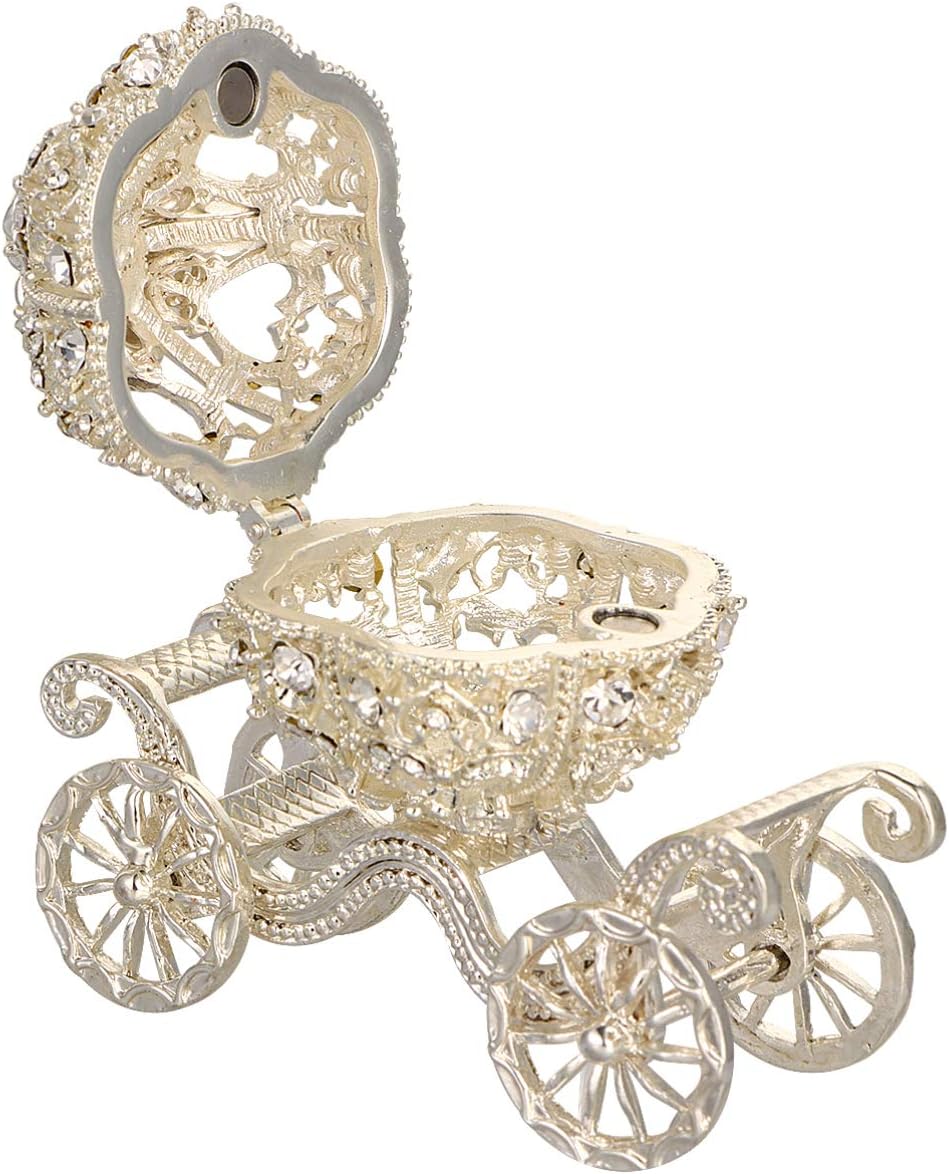 PATKAW Pumpkin Carriage Rhinestones Box 1 Pc 8x7.5x5cm Rhinestone Crystal Pumpkin Carriage Trinket Boxes Jewelry Box Jewelry Display Holder Organizer Ornament Christmas Gift - Image 6