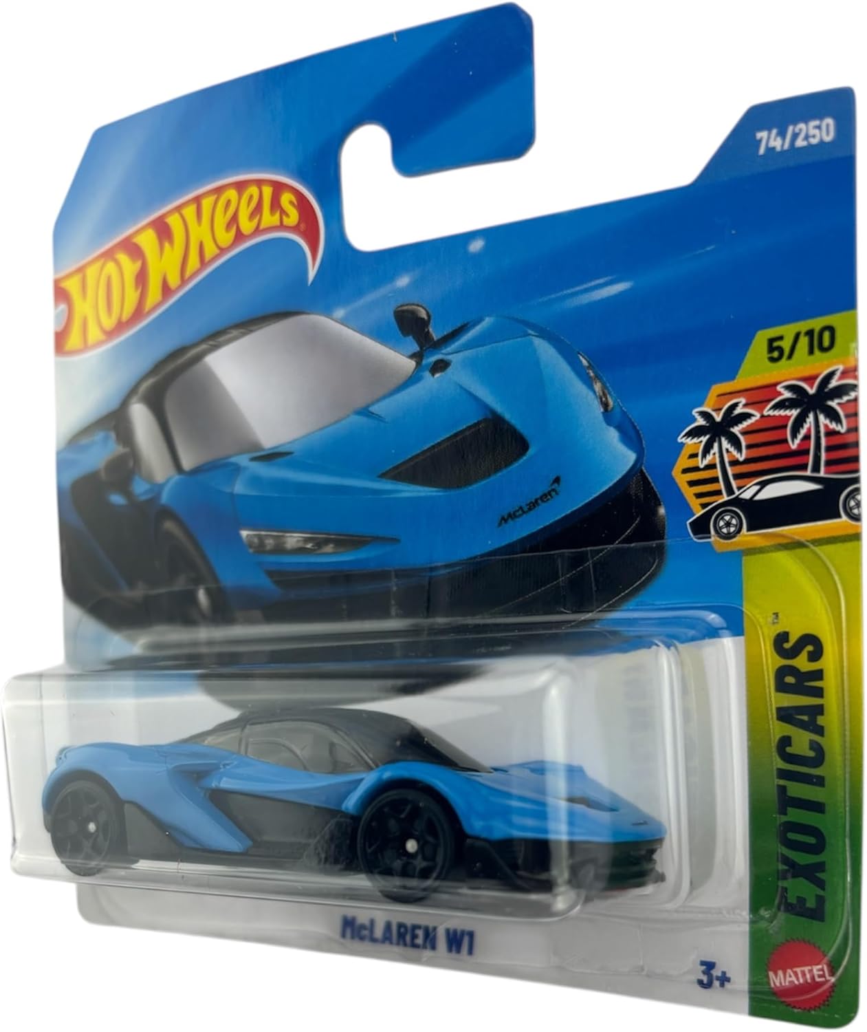 Hot Wheels McLaren W1 [Blue] Exoticars 5/10, 74/250, 1:64 Scale Diecast Toy Vehicle