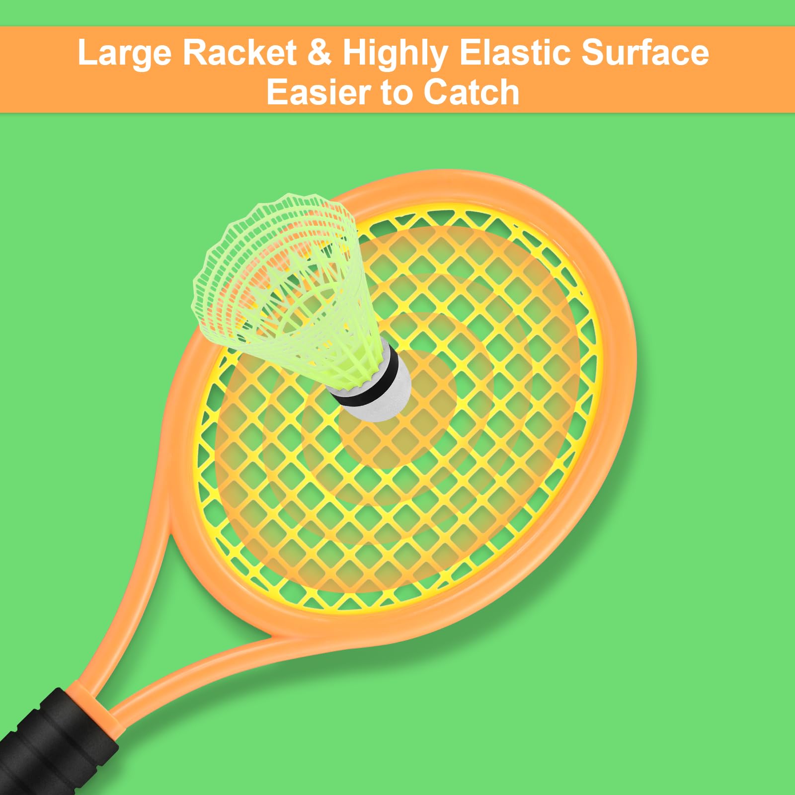 Miiepls Racchetta Tennis Bambino, Kit Racchette da Badminton con 2 Palline e 6 Volano, Mini Set Racchette Badminton per Bambini Indoor Outdoor Giochi