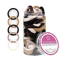 Vista 10 de Lazos suaves para el cabello, bandas elásticas de algodón sin costuras para mujeres y niñas, sin daños, coleteros pequeños para cabello grueso