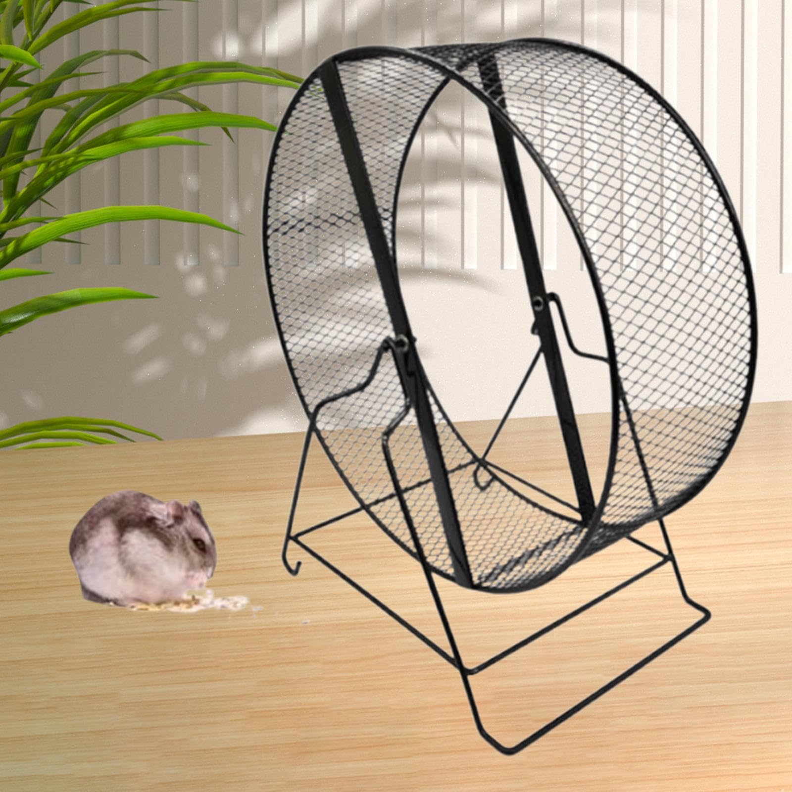 Roue d'exercice pour Hamster Roue de Course Métal Support Stable Accessoire Cage Roue Silencieuse Adaptée Aux Souris Gerbilles Rats Usage Maison, 32cm