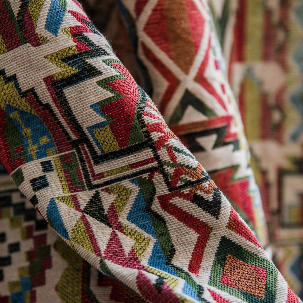 Boho Geometryczna Czeska Zasłona Do Sypialni Salon Pościel Bawełniana Drukowane Dekoracyjne Zasłony z Pomponem Dekoracji Domu